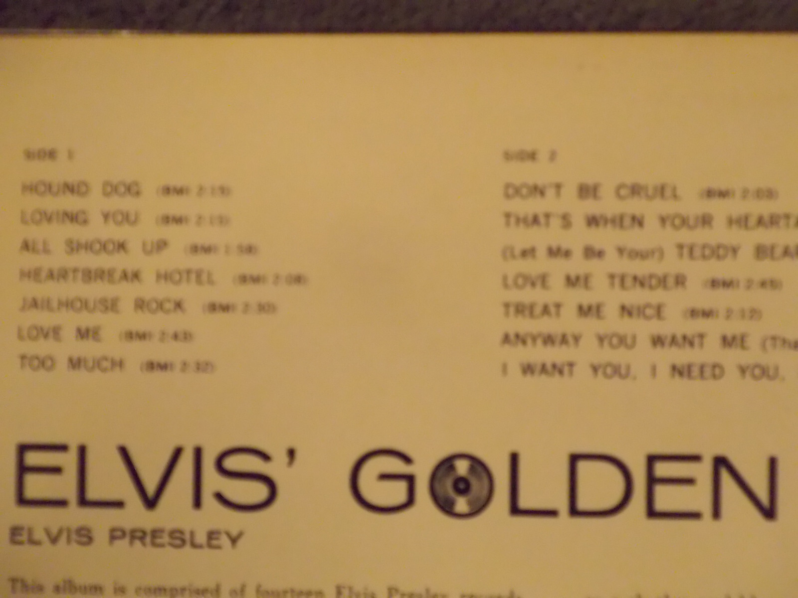 Elvis Presley – Elvis´ Golden Records (RCA Records, NL 81707), Bild 3