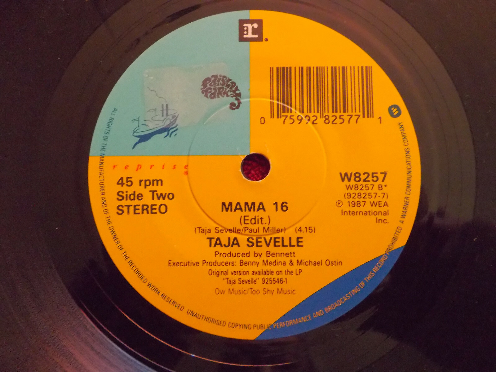 Taja Sevelle – Love is contagious / Mama 16 | Reprise Records, 1987, Bild 2
