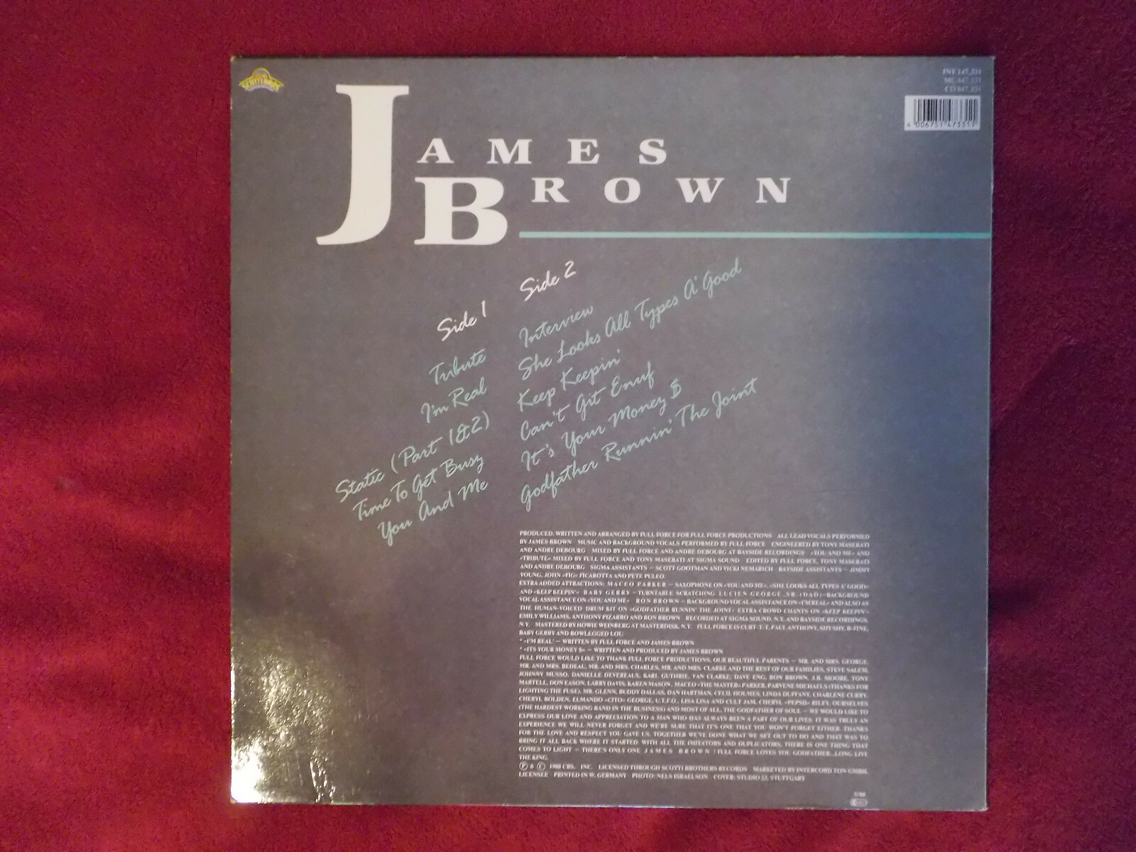 James Brown – I´m real | LP, weißes Vinyl, 1988, Bild 3