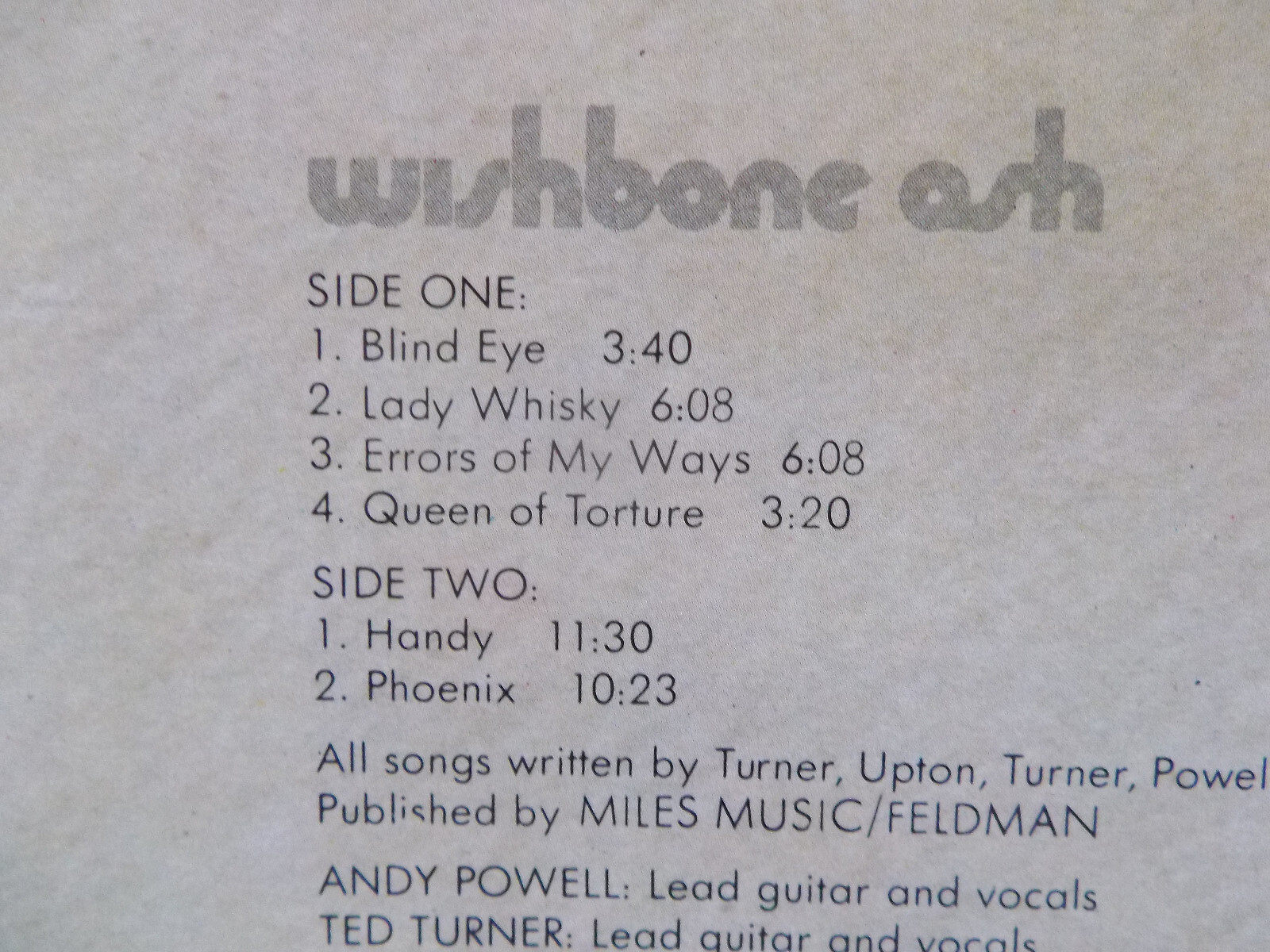 Wishbone Ash – Wishbone Ash, LP, MCA Records, Frankreich 1978, Bild 3