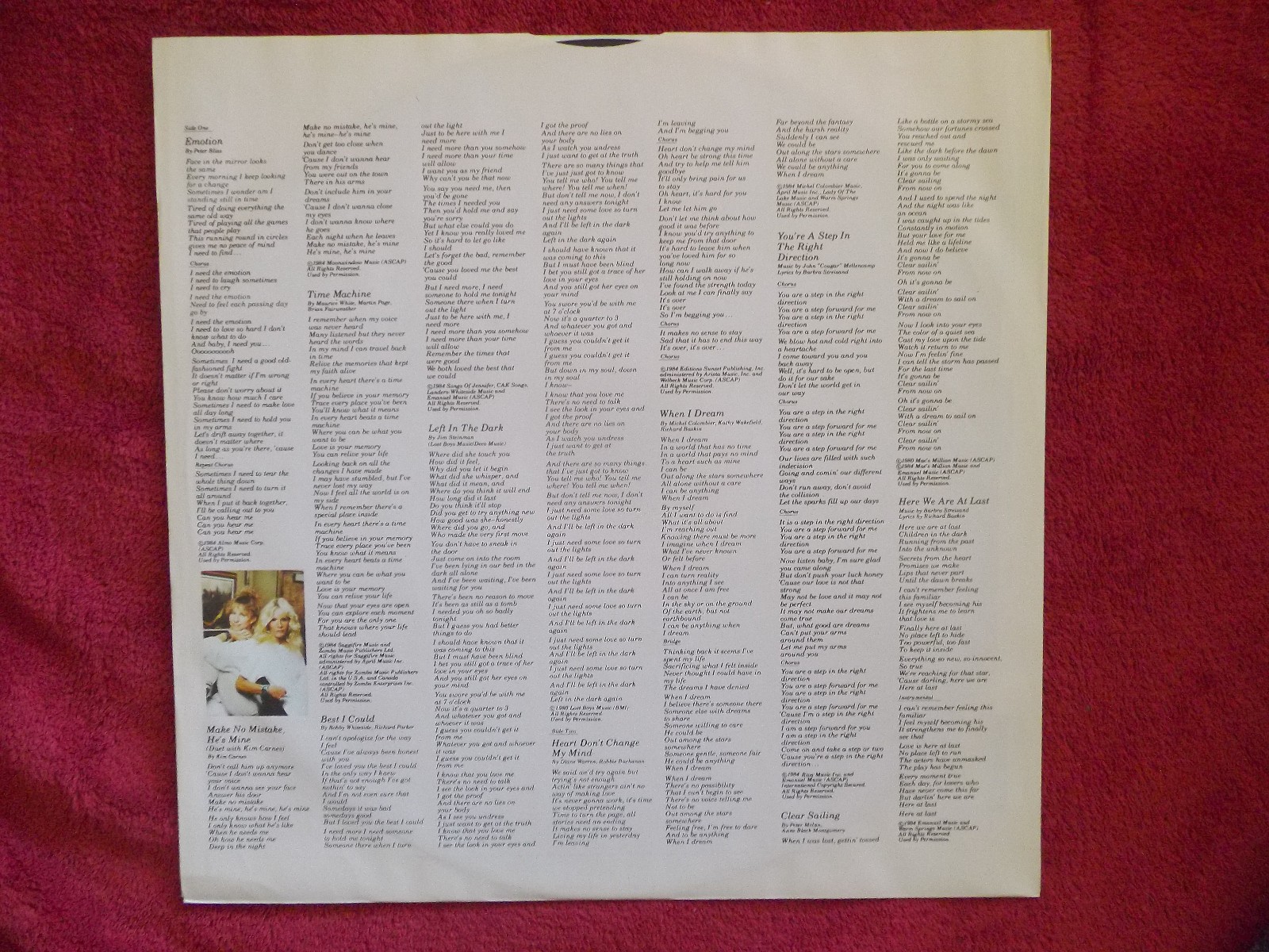 Barbra Streisand – Emotion | CBS 86309 | LP, Niederlande, 1984, Bild 2