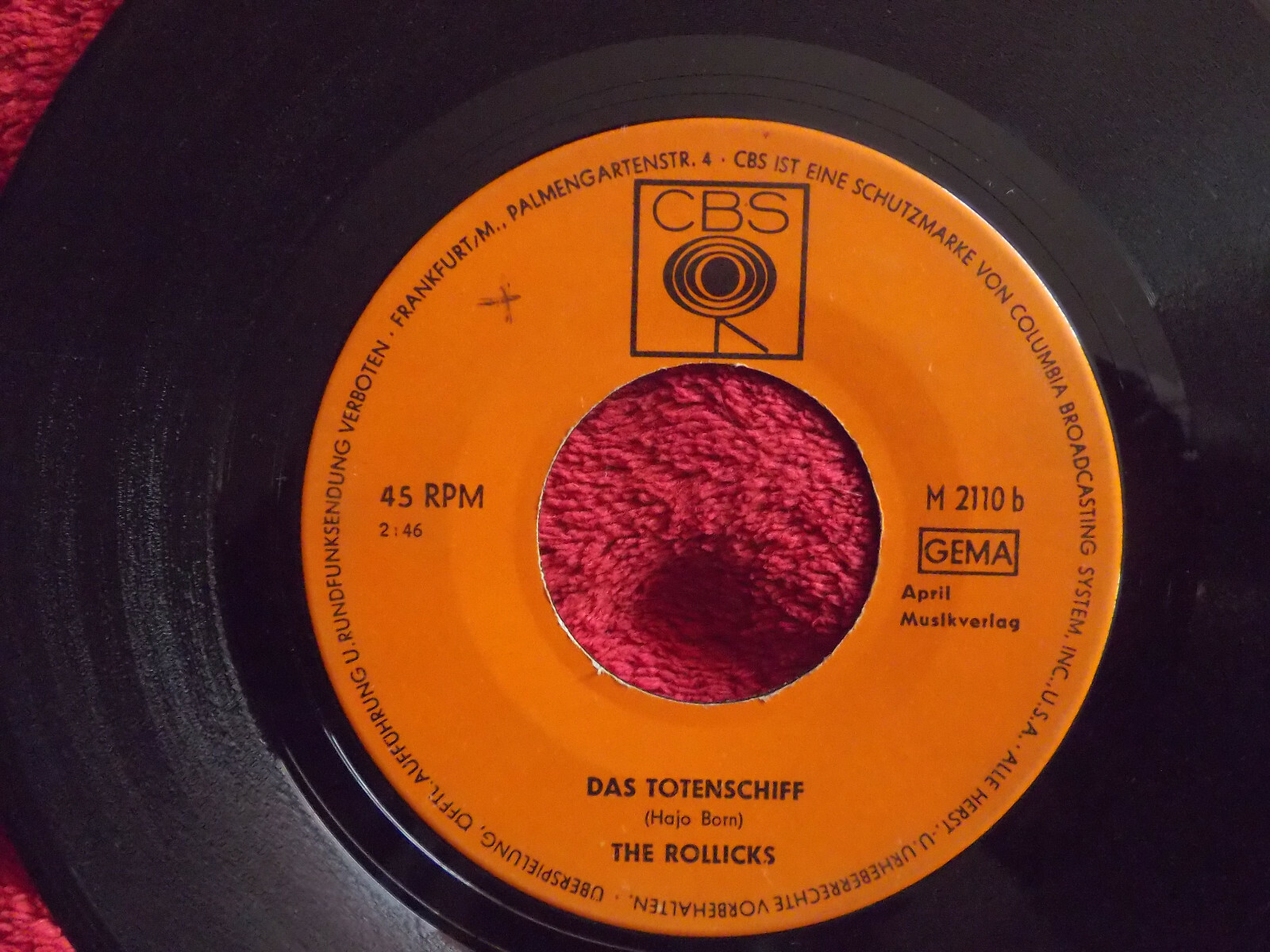The Rollicks – Tom Dooley / Das Totenschiff (CBS Records, Single), Bild 2