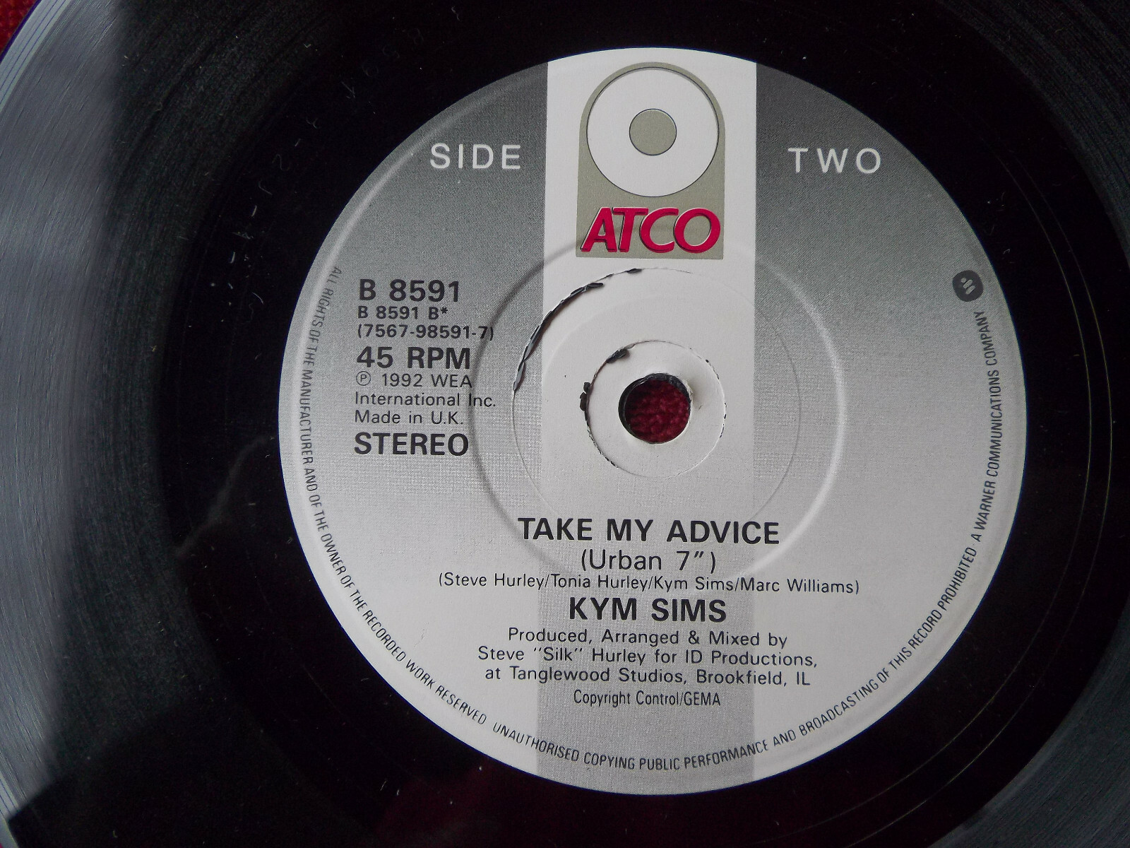 Kym Sims – Take My Advice (Original / Urban) – ATCO Records, B 8591, 1992, Bild 2