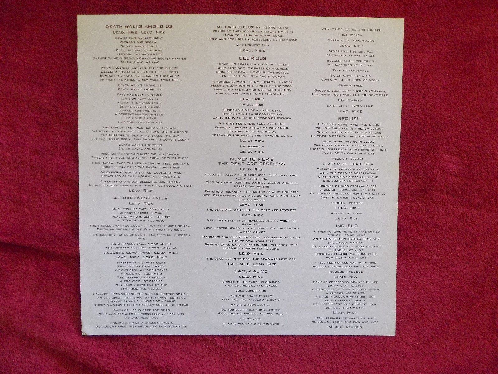 Hexenhaus – A Tribute to Insanity (LP, Active Records, 1988), Bild 5