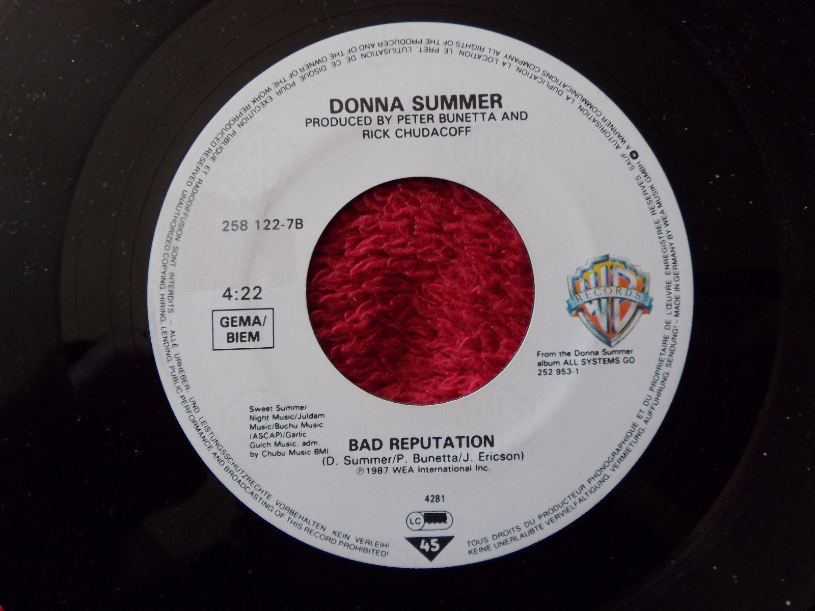 Donna Summer – All Systems Go / Bad Reputation (7″ Single), Bild 2
