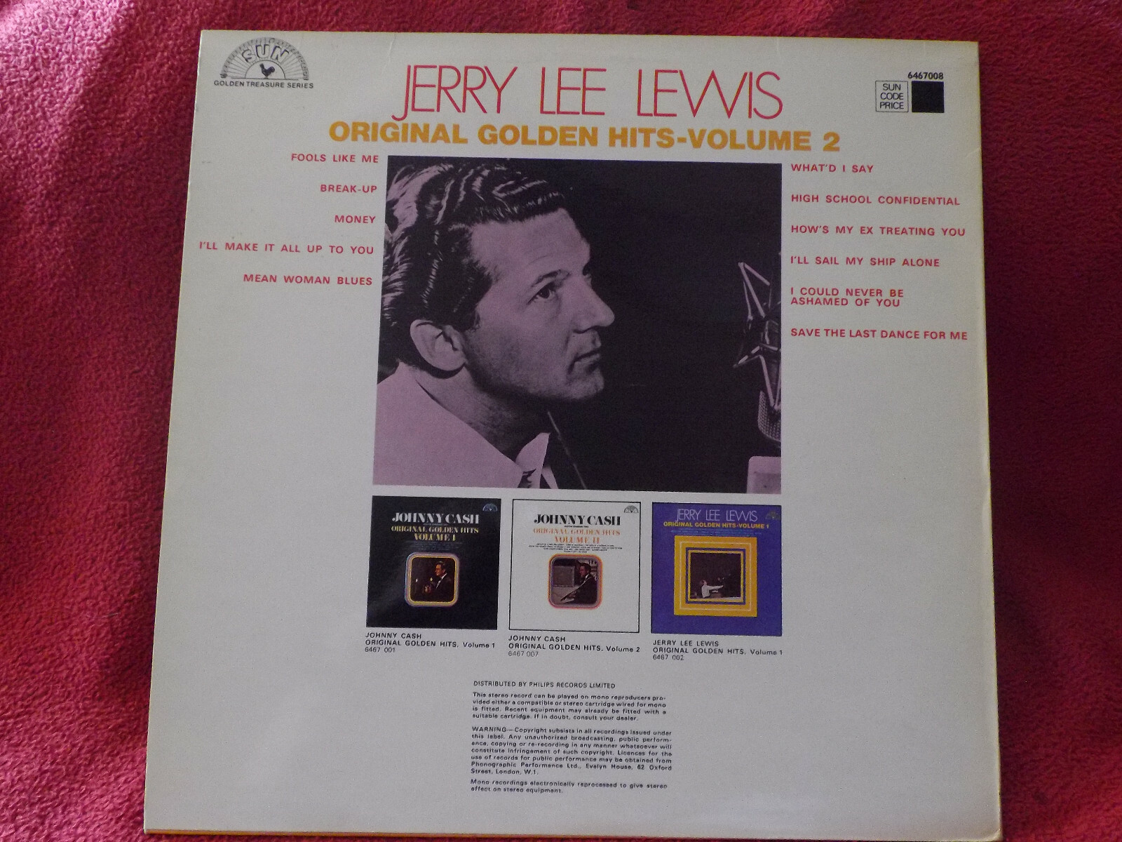 Jerry Lee Lewis – Original Golden Hits Volume 2 (LP), Bild 2