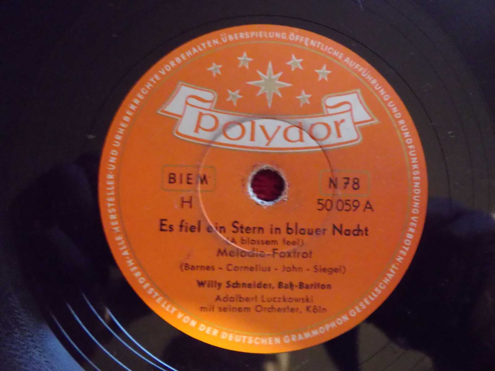Willy Schneider – Es fiel ein Stern in blauer Nacht / Auch für dich wird es einmal wieder besser sein – Schellack