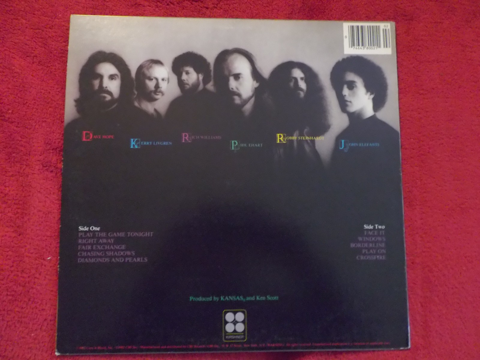 Kansas – Vinyl Confessions (LP, Kirshner Records, PZ 38002), Bild 2