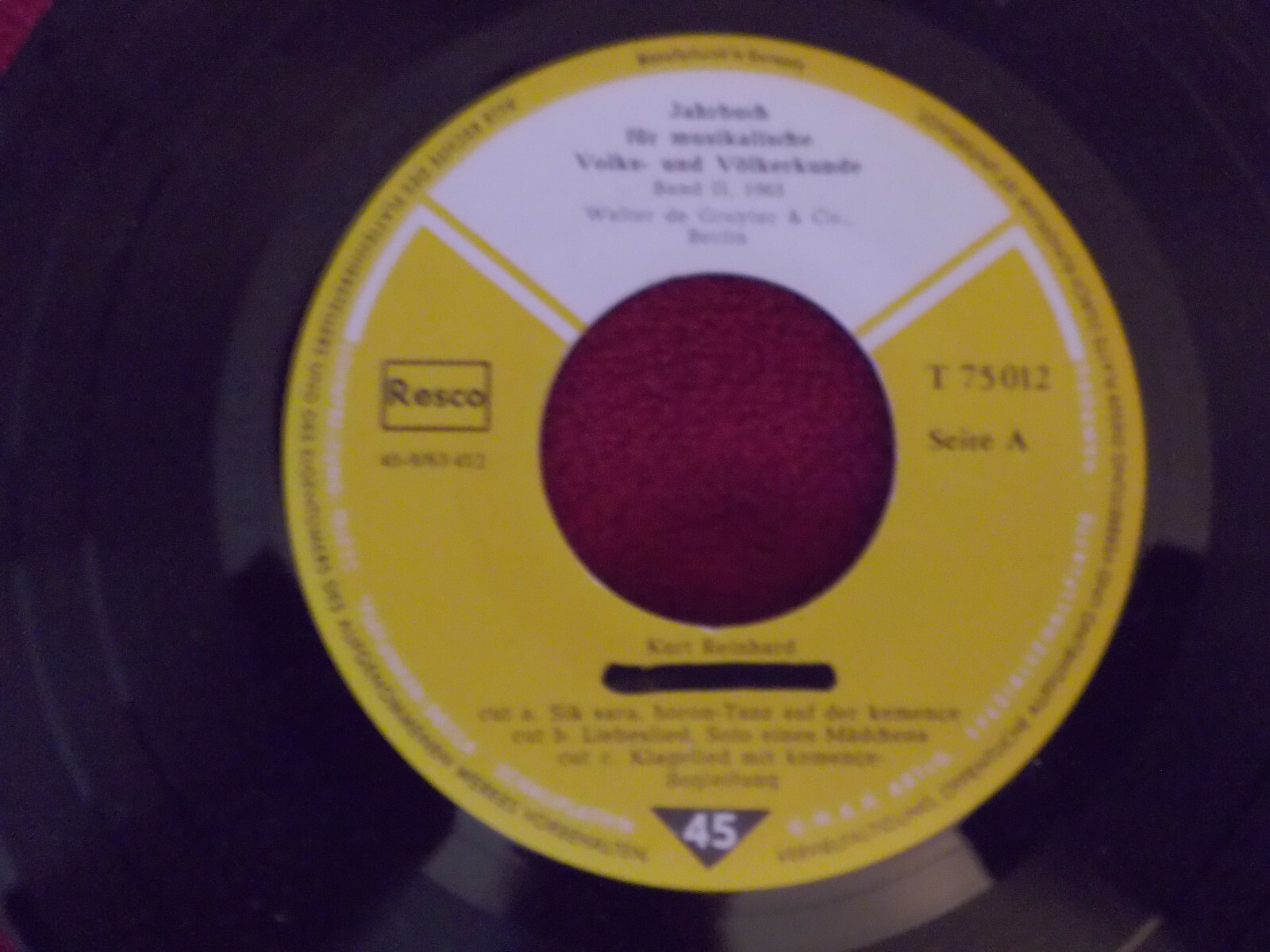Kurt Reinhard – Jahrbuch für musikalische Volks- und Völkerkunde Band II 1965, Single