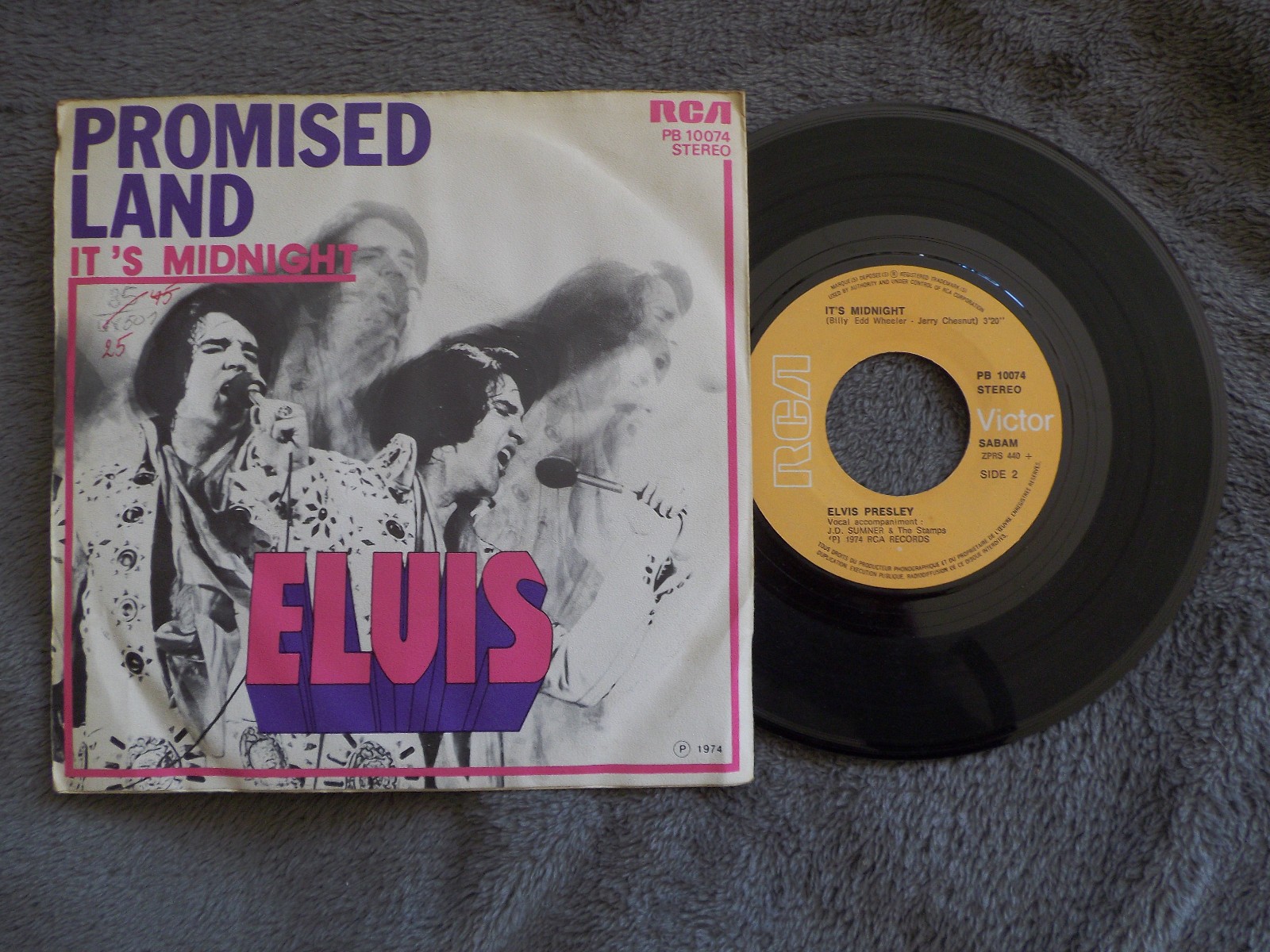 Elvis Presley – Promised land / It´s midnight (belgische RCA-Victor-Single, 1974), Bild 2