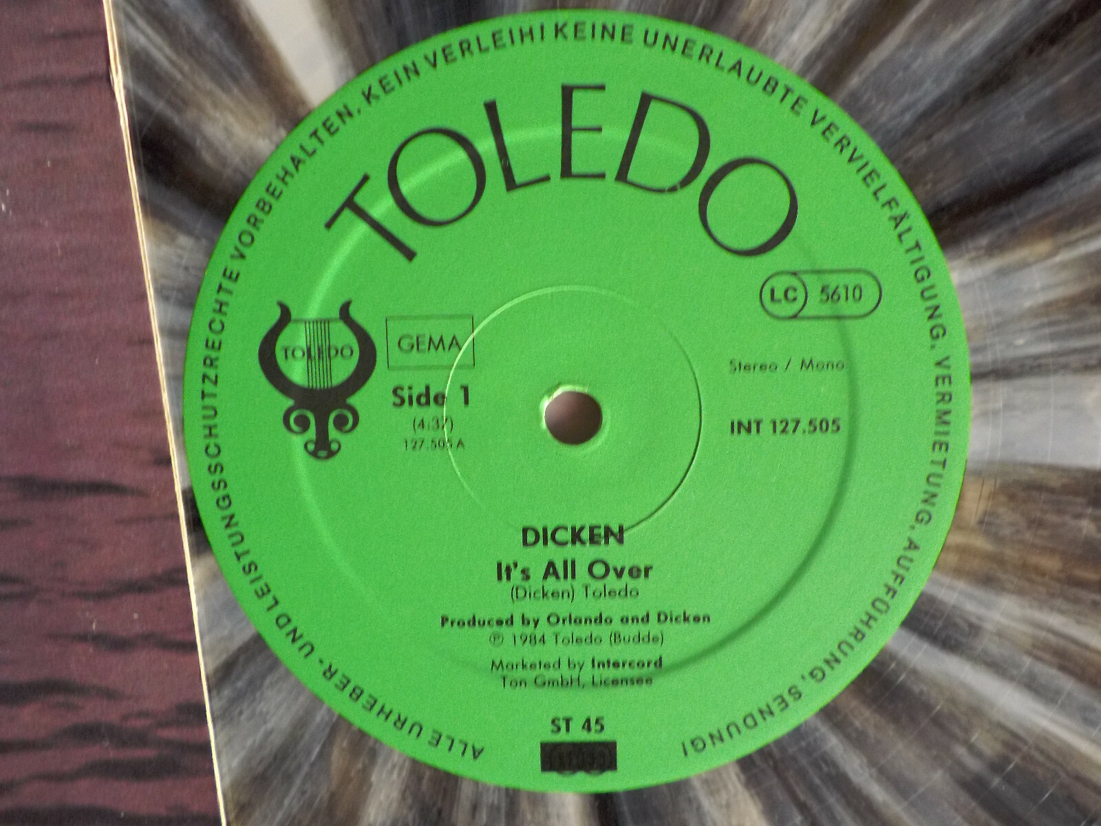 Dicken – It´s all over / High places | Coloured Vinyl Maxi-Single, Toledo Records, Bild 2