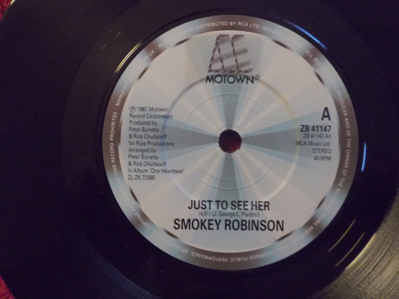 Smokey Robinson – Just to see her / I´m gonna love you like there´s no tomorrow (UK, 1986)