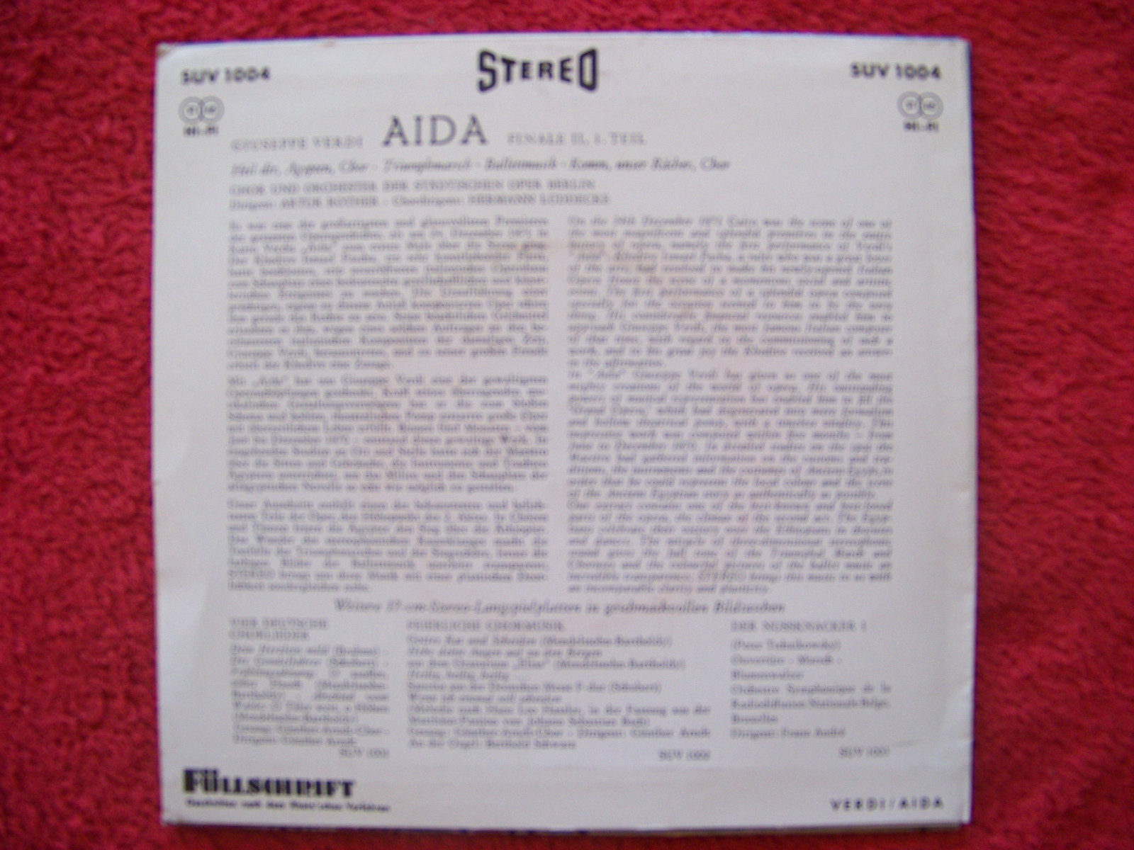 Verdi – Aida Finale II, 1. Teil | Telefunken SUV 1004, Bild 2