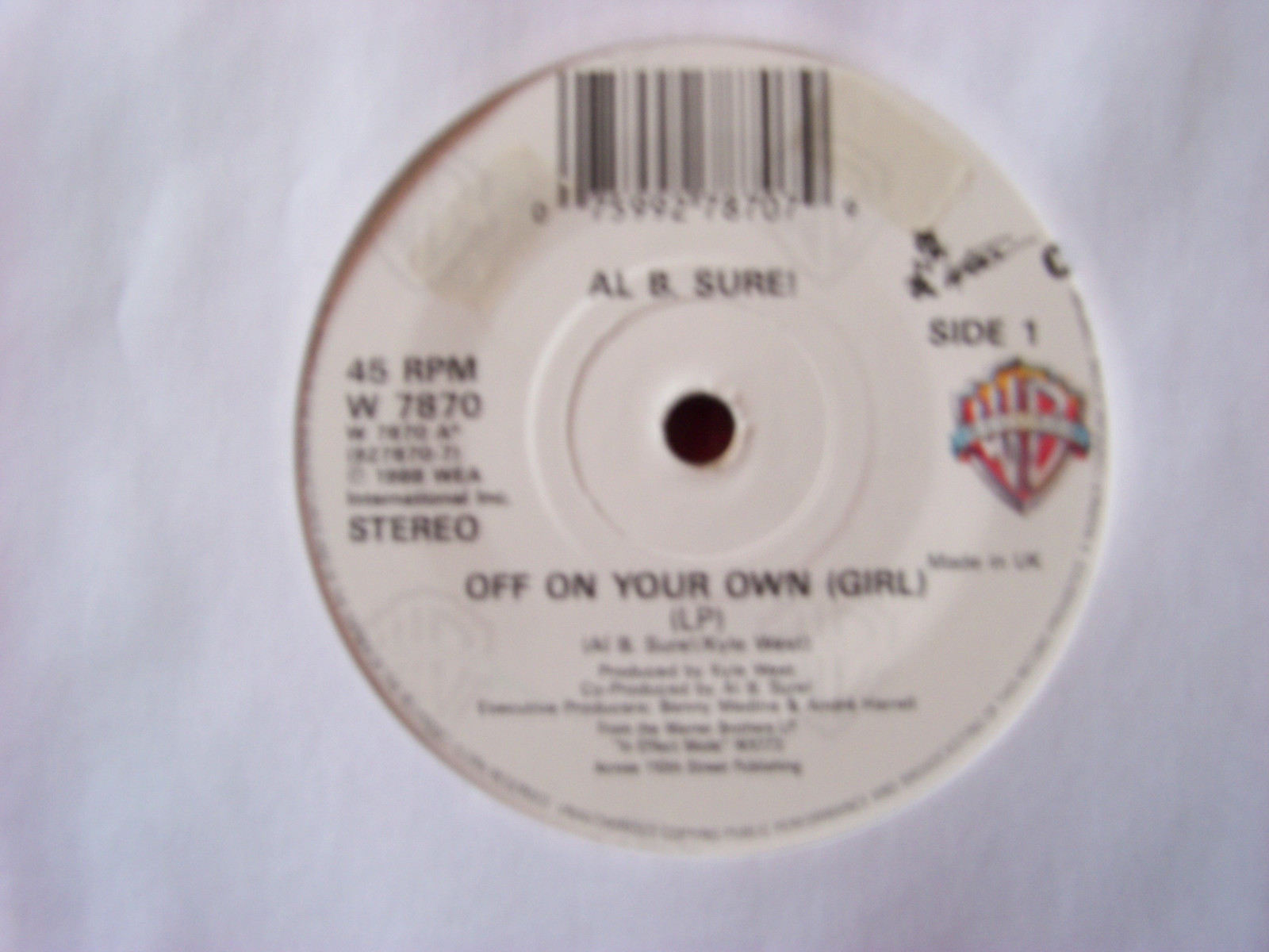 Al B. Sure! – Off on your own (Girl) / Noche y dia | Warner Bros. 45