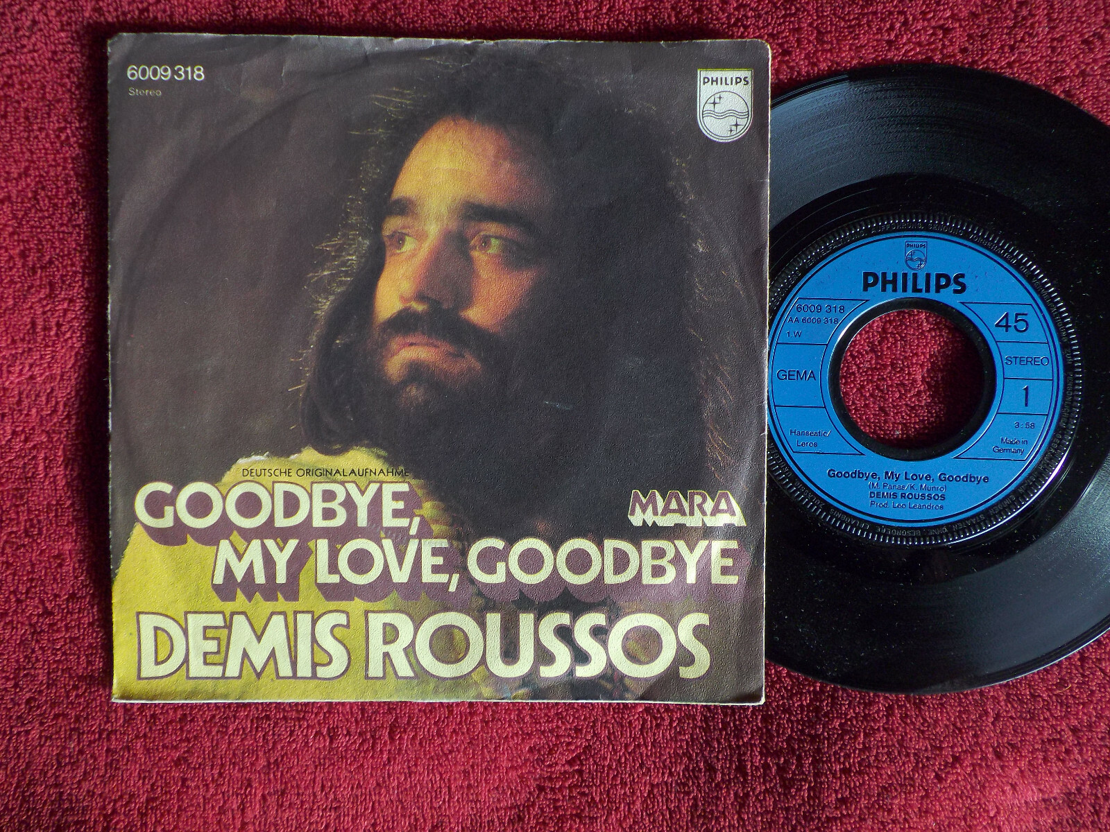 Demis Roussos – Goodbye, my love, goodbye / Mara | Philips Records 6009 318