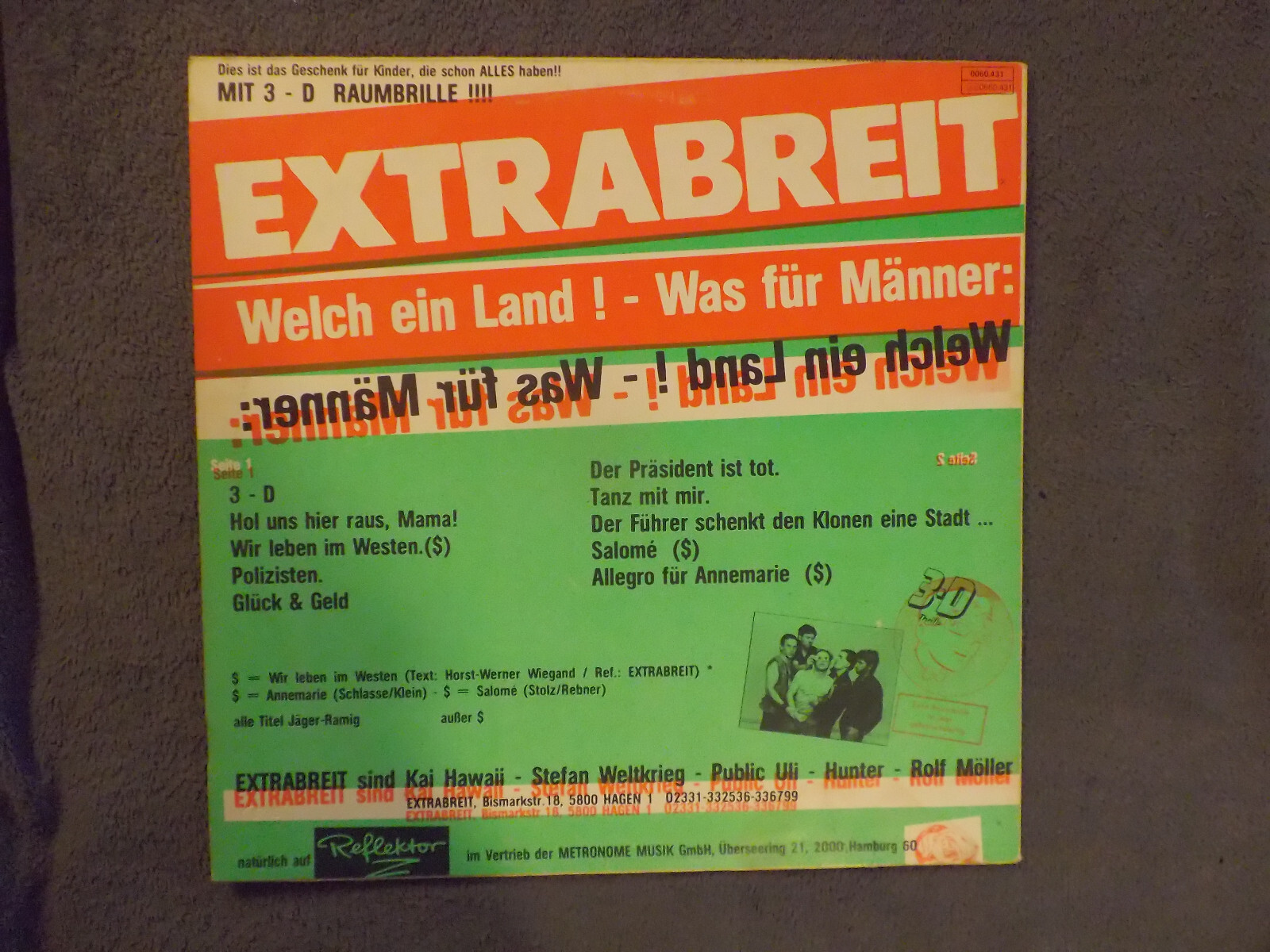 Extrabreit – Welch ein Land ! Was für Männer: | Reflektor Records 0060.431, LP, 1981, Bild 2