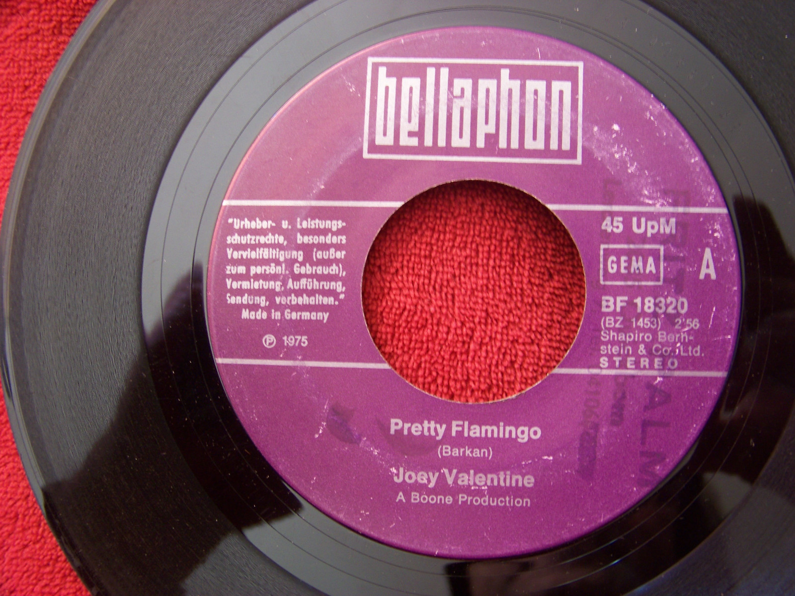 Joey Valentine – Pretty Flamingo / Ten Thousand and One | Bellaphon, 1975