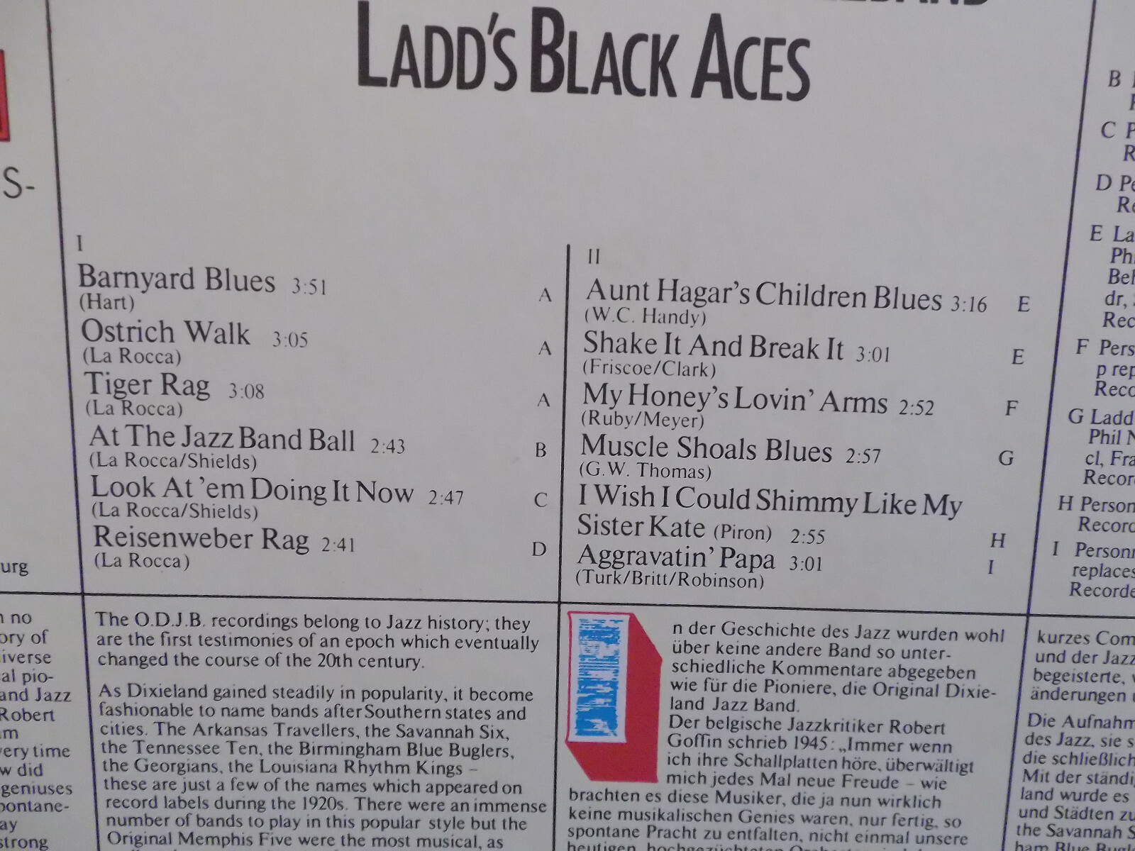 Ladd´s Black Aces + The Original Dixieland Jazzband – Early Dixieland (LP), Bild 3
