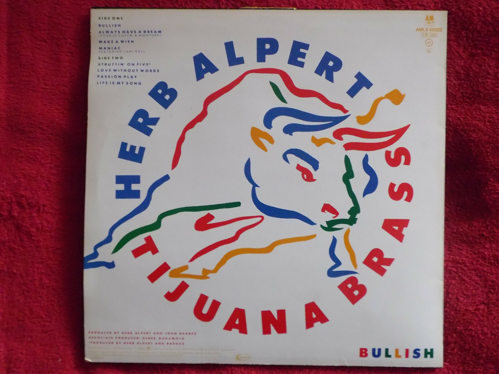 Herb Alpert & The Tijuana Brass – Bullish (LP, A&M Records, 1984), Bild 2