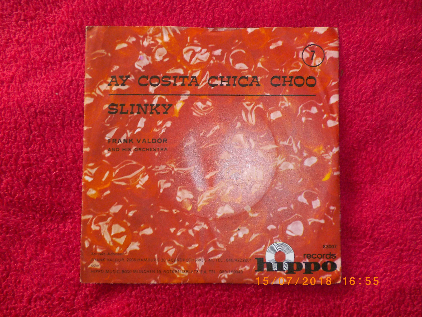Frank Valdor – Ay cosita chica choo / Slinky (Hippo Records 83 007), Bild 2