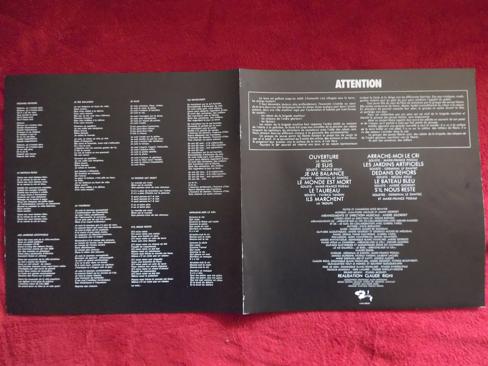 JP Mirouze, A. Georget, M Bravine – Attention | Barclay LP, Frankreich, 1973, Bild 8