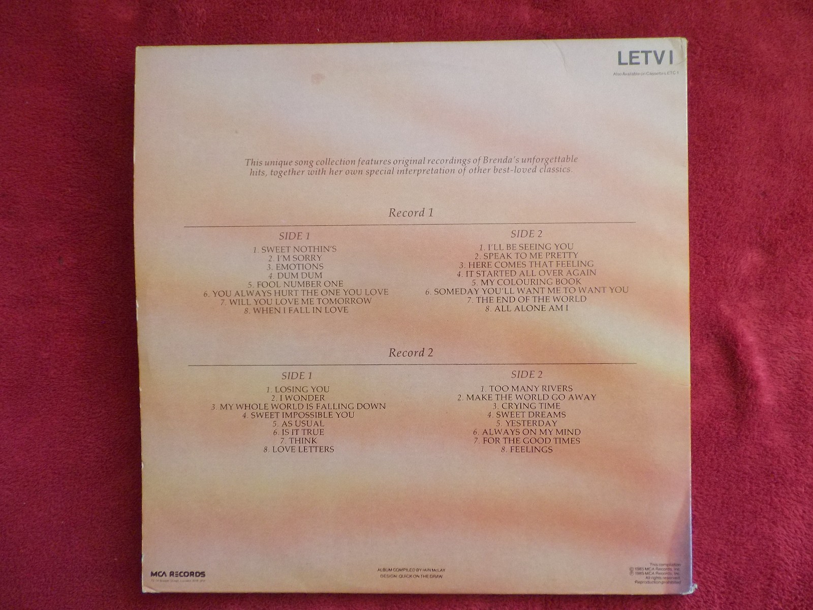 Brenda Lee – The Very Best of Brenda Lee · Double LP · UK · 1985, Bild 4