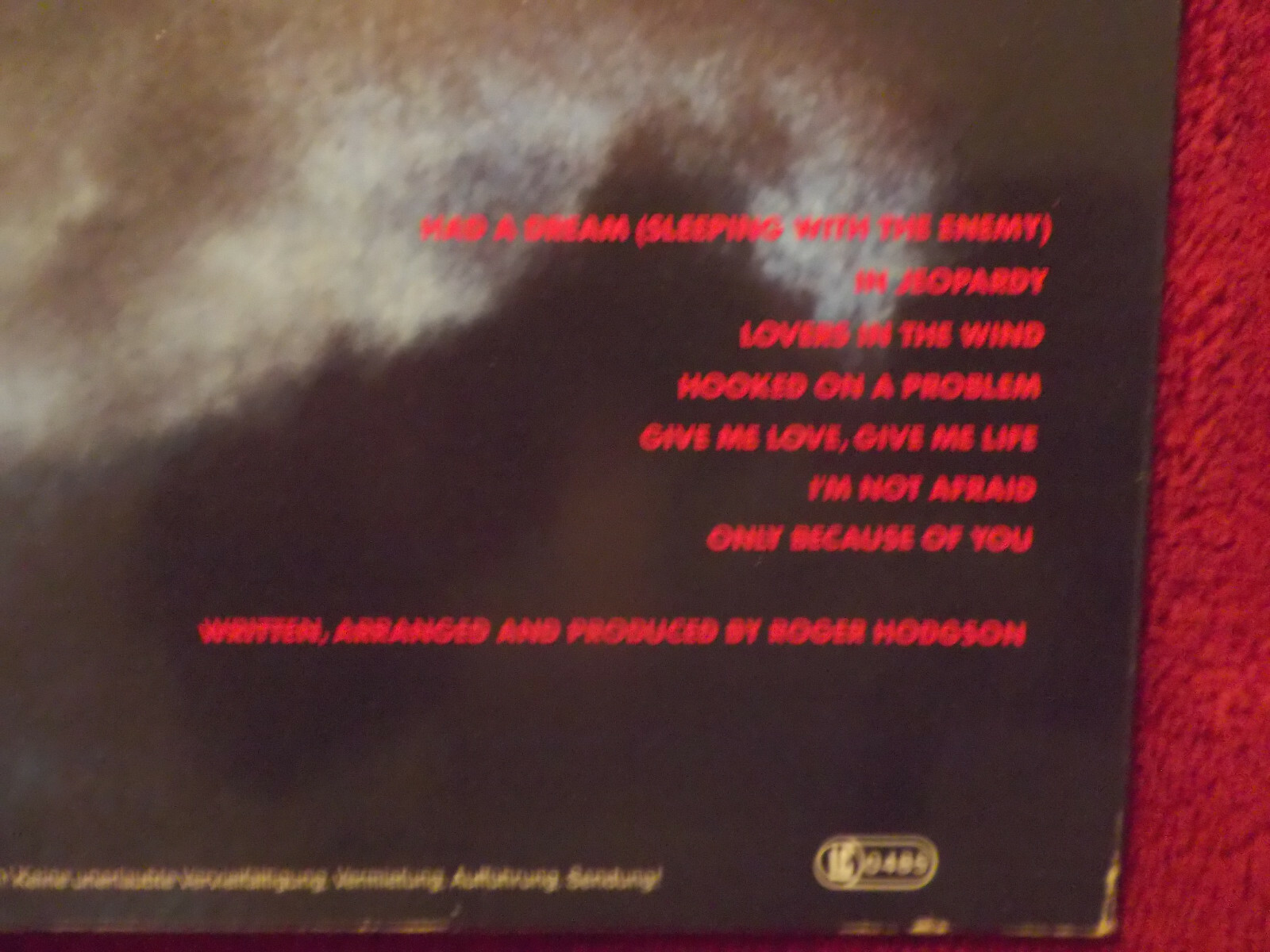 Roger Hodgson – In the Eye of the Storm (LP, 1984), Bild 3