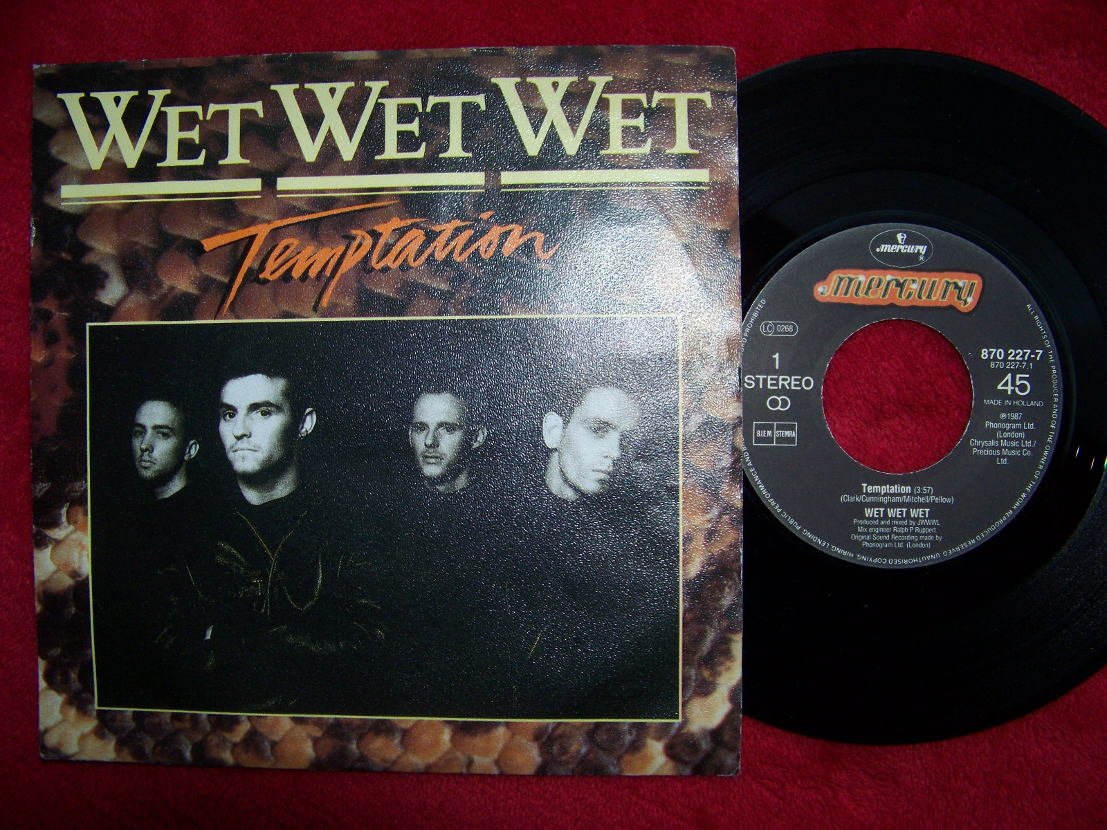 Wet Wet Wet – Temptation / Bottled Emotions (Single, 7")