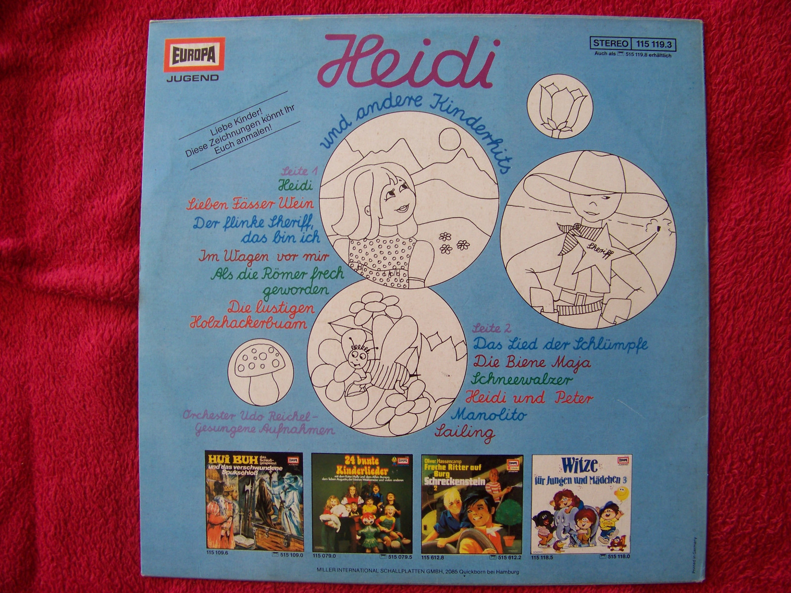 Various – Heidi und andere Kinderhits (Europa Jugend, LP), Bild 2