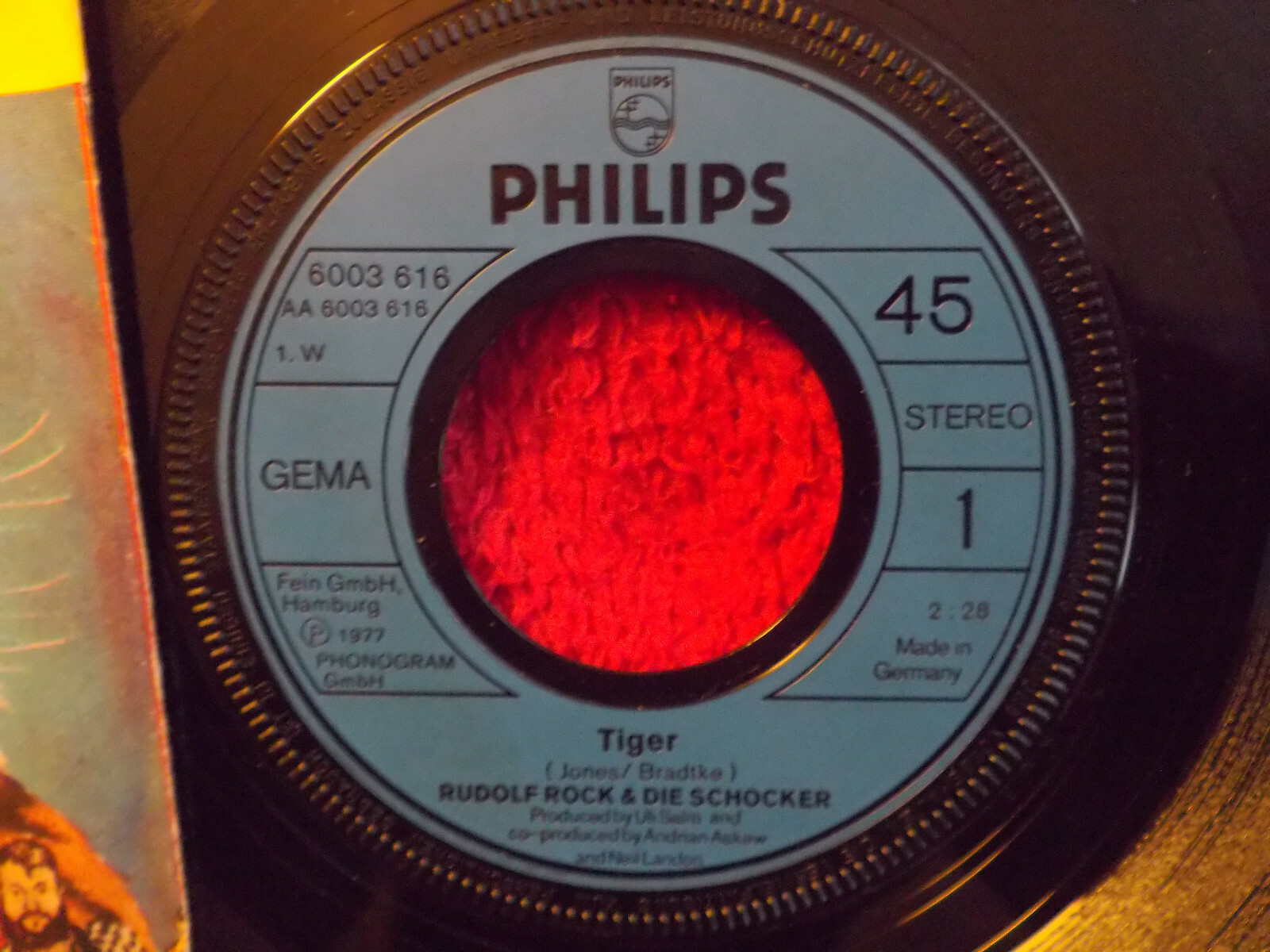 Rudolf Rock & die Schocker – Tiger / Yakety yak | Philips Records 6003 616, Single, Bild 2