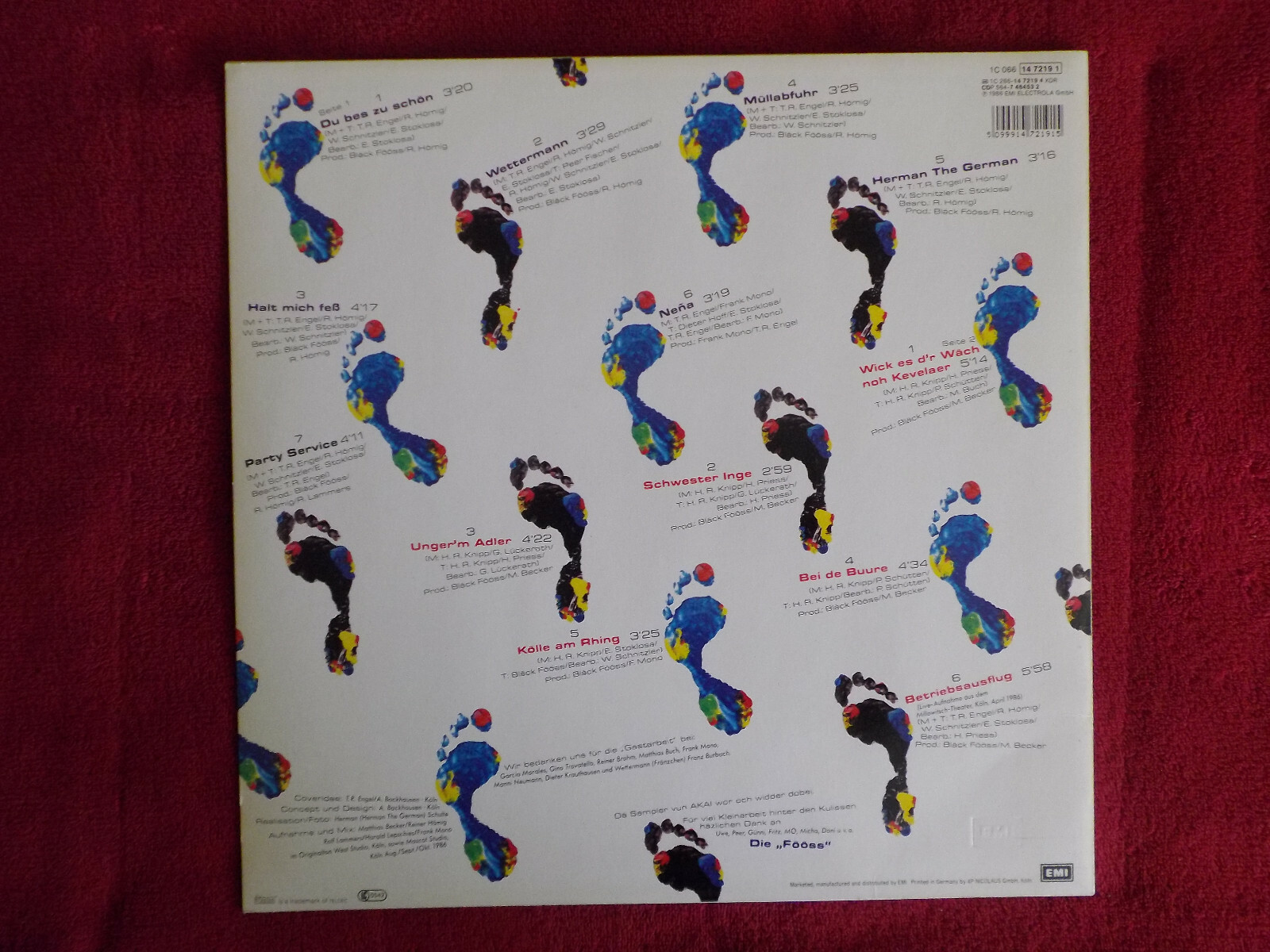 Bläck Fööss – Zweierlei Fööss · EMI · LP, 1986, Bild 2