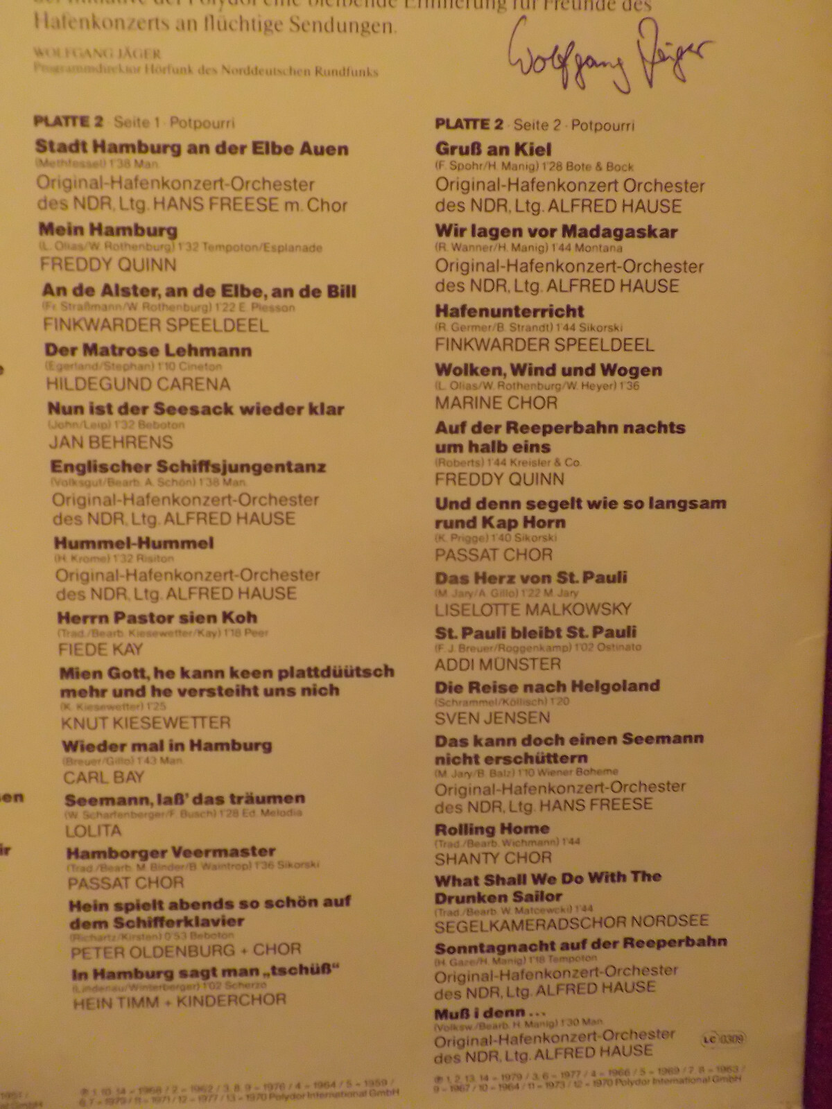 Alfred Hause – 50 Jahre Hamburger Hafenkonzert (Doppel-LP), Bild 5