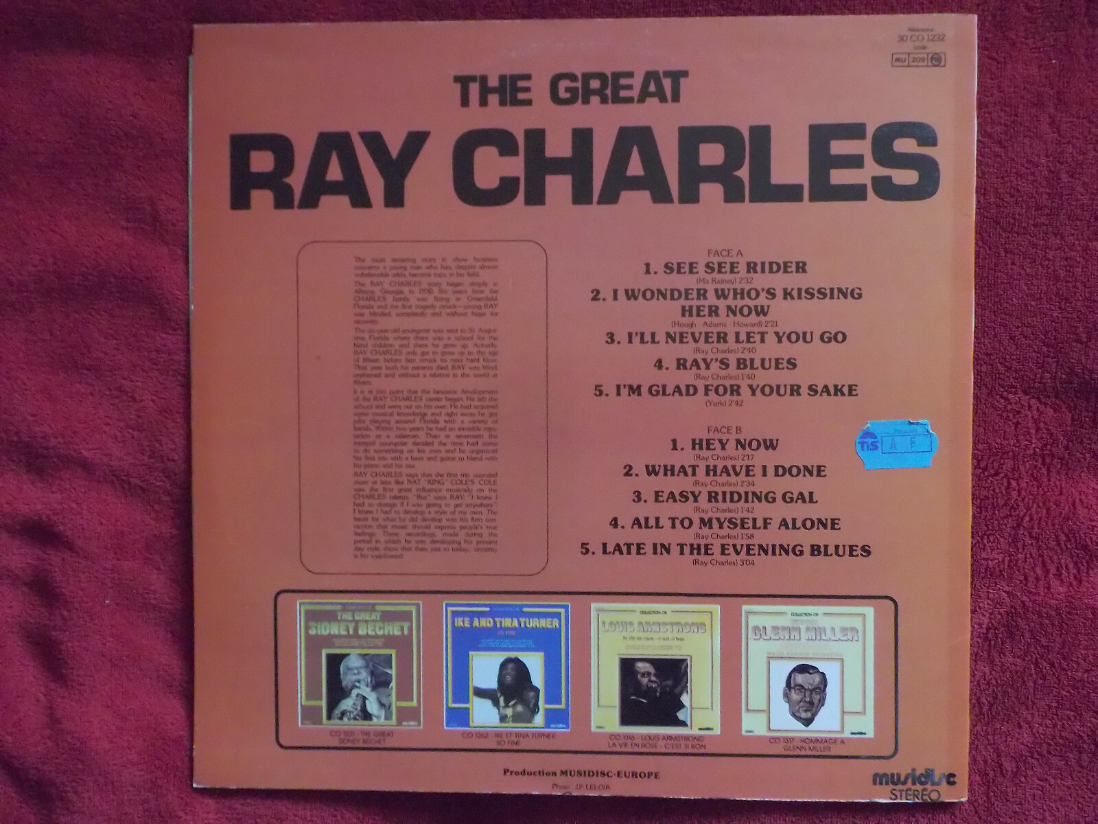 Ray Charles – The Great Ray Charles (LP, Musidisc Records), Bild 2