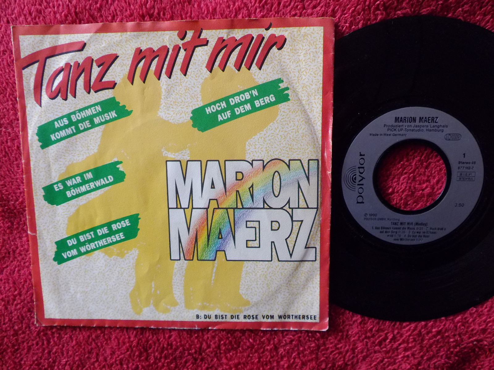 Marion Maerz – Tanz mit mir (Medley) / Du bist die Rose vom Wörthersee | Polydor 877 112-7, Deutschland 1990