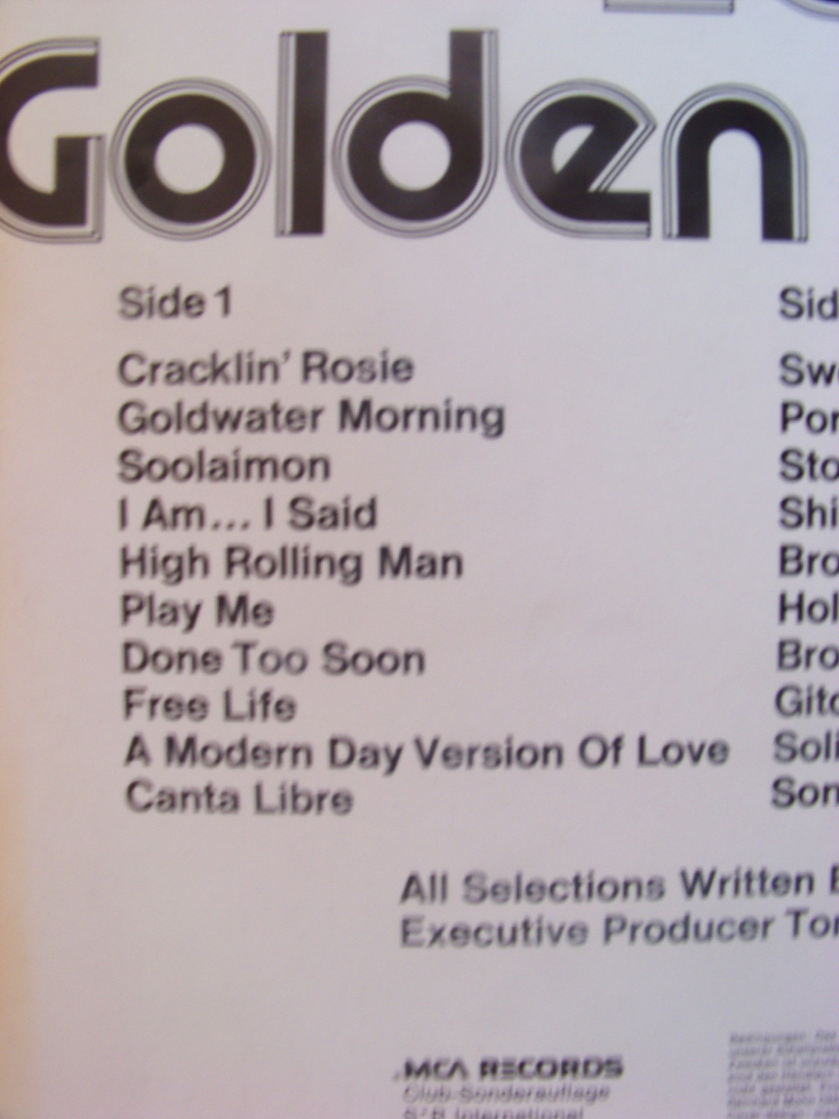 Neil Diamond – 20 Golden Hits | MCA Records Club-Sonderauflage, LP, Bild 3