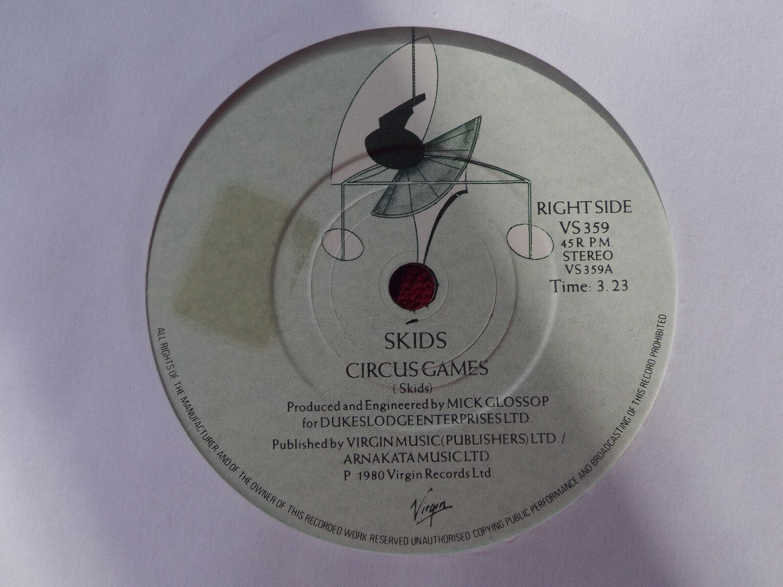 The Skids – Circus Games / One Decree | UK-Single, Virgin, 1980
