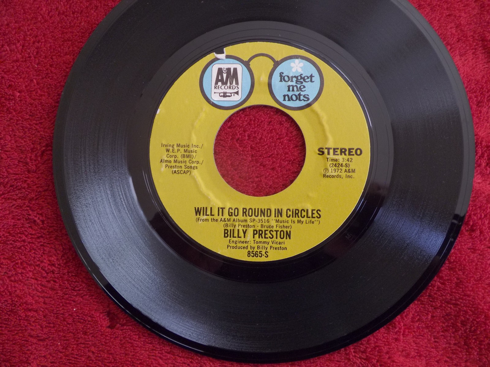 Billy Preston – Space Race / Will It Go Round in Circles (A&M Records, 8565-S)