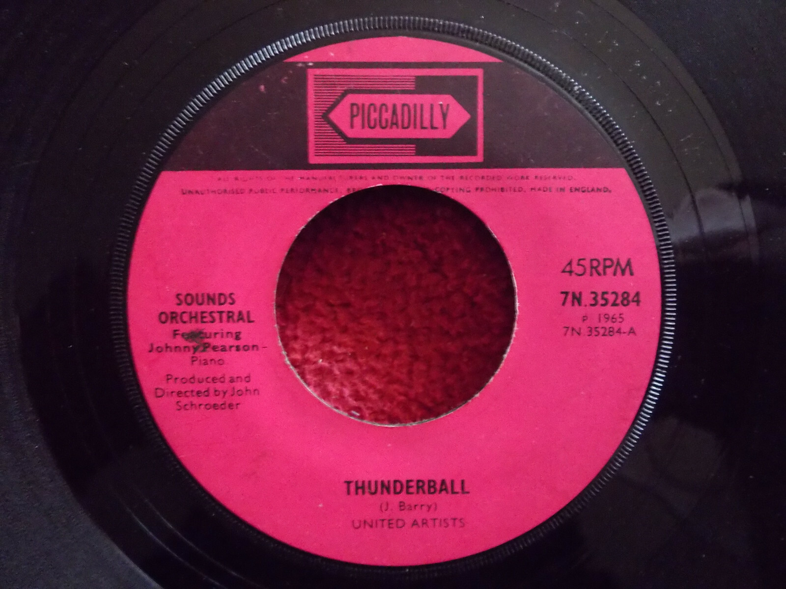 Sounds Orchestral – Thunderball / Mr. Kiss Kiss Bang Bang (Piccadilly, 7N 35284)