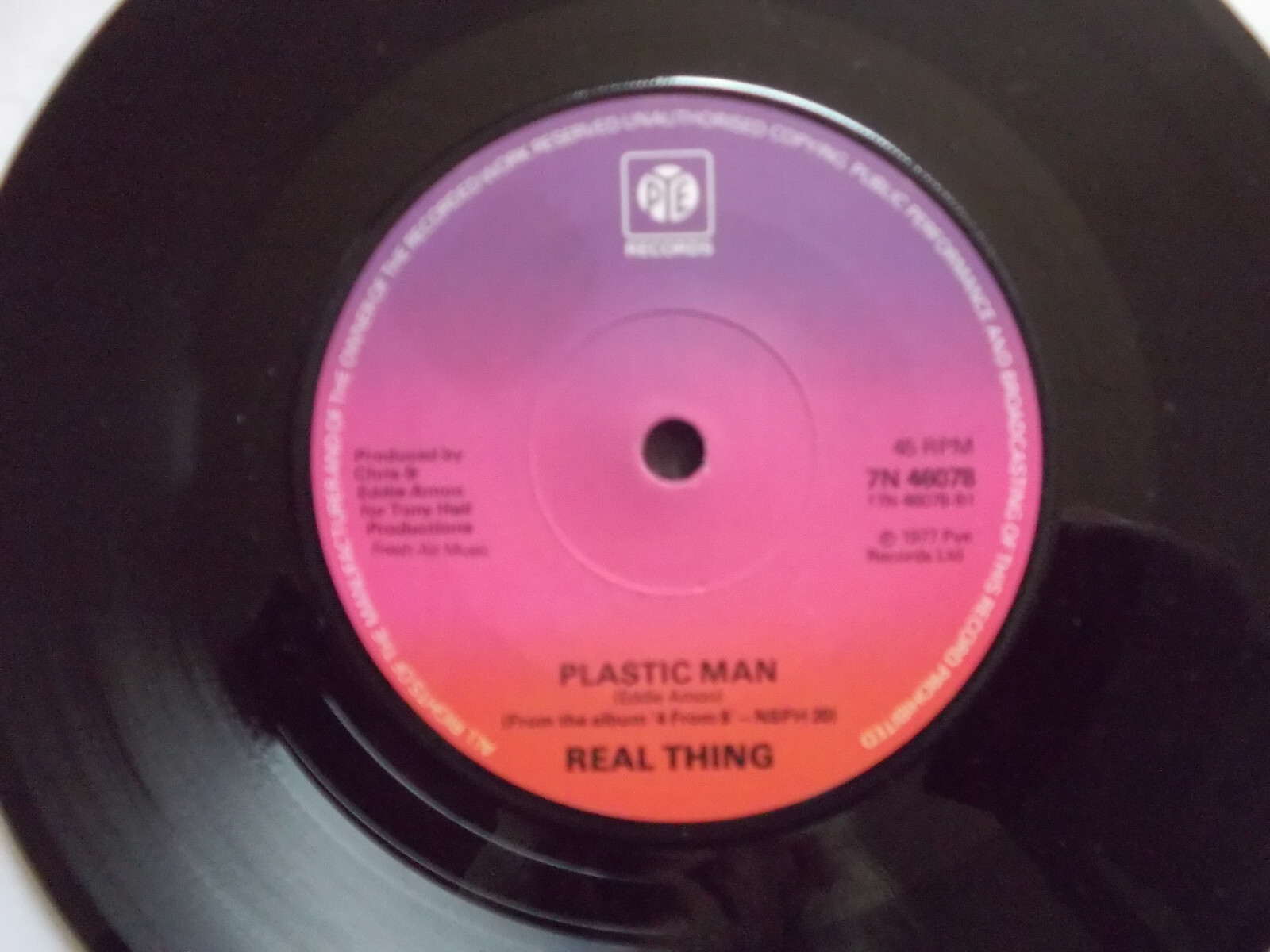 Real Thing – Let´s go disco / Plastic man | Pye Records 7N 46078, UK, 1977, Bild 2