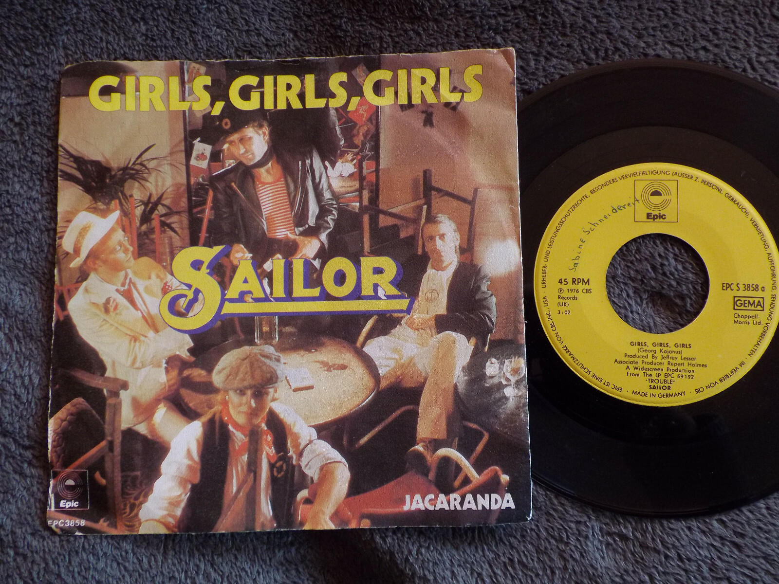 Sailor – Girls, girls, girls / Jacaranda (Epic, 1976)