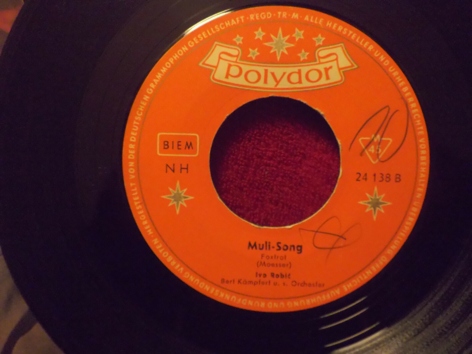 Ivo Robic – Rhondaly / Muli-Song | Polydor Records, Single 45 U/min, Bild 3