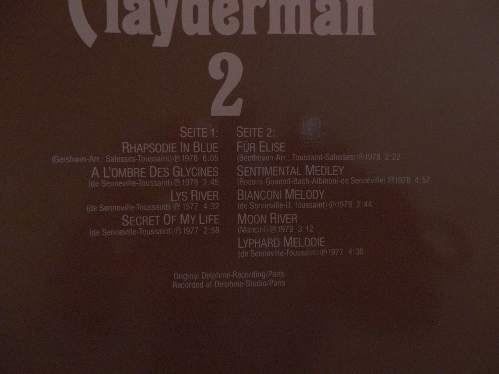 Richard Clayderman – 2 (LP, Teldec Records, 1980), Bild 3