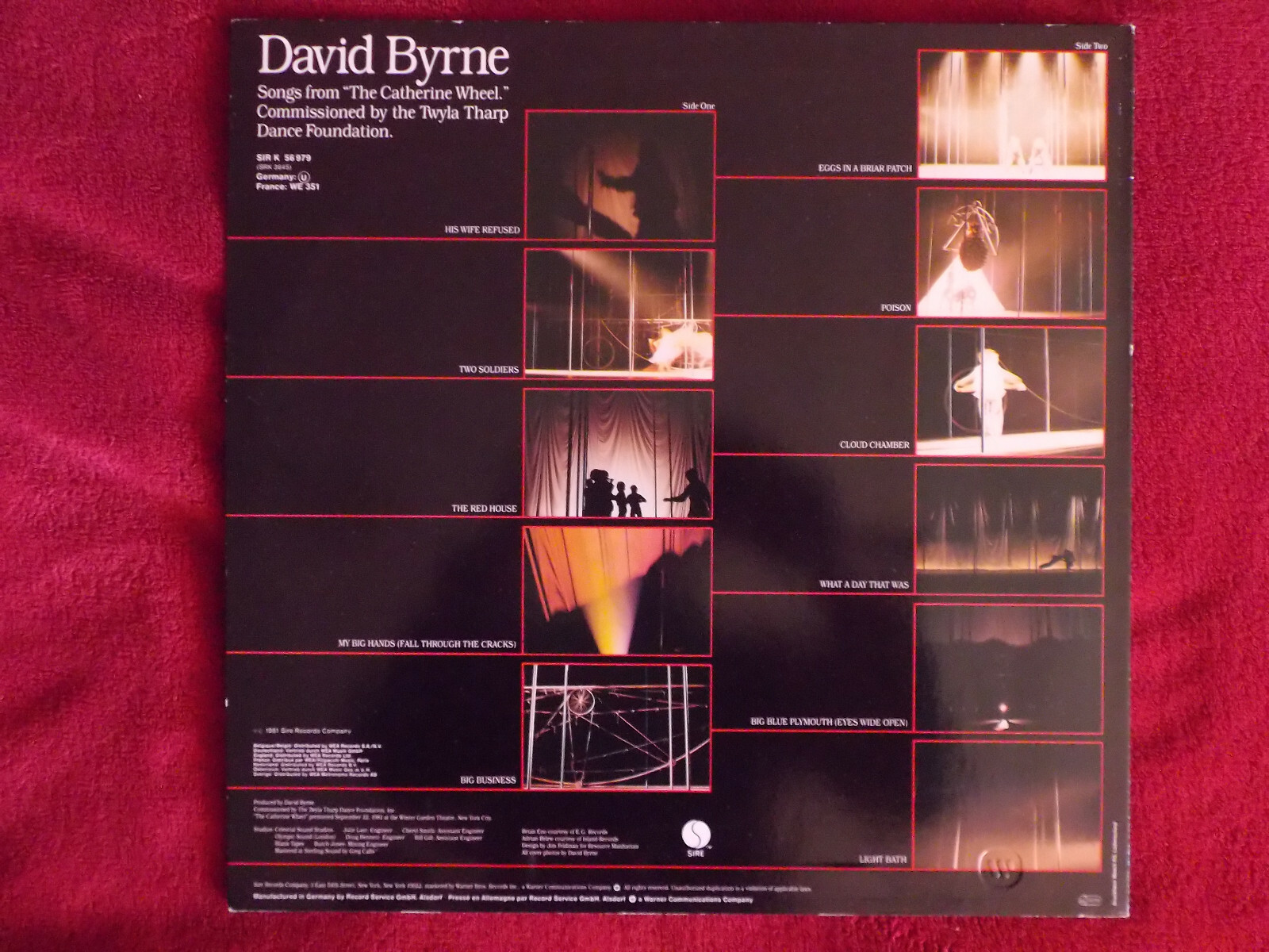 David Byrne – Songs from „The Catherine Wheel“ | Sire LP, Deutschland 1981, Bild 2