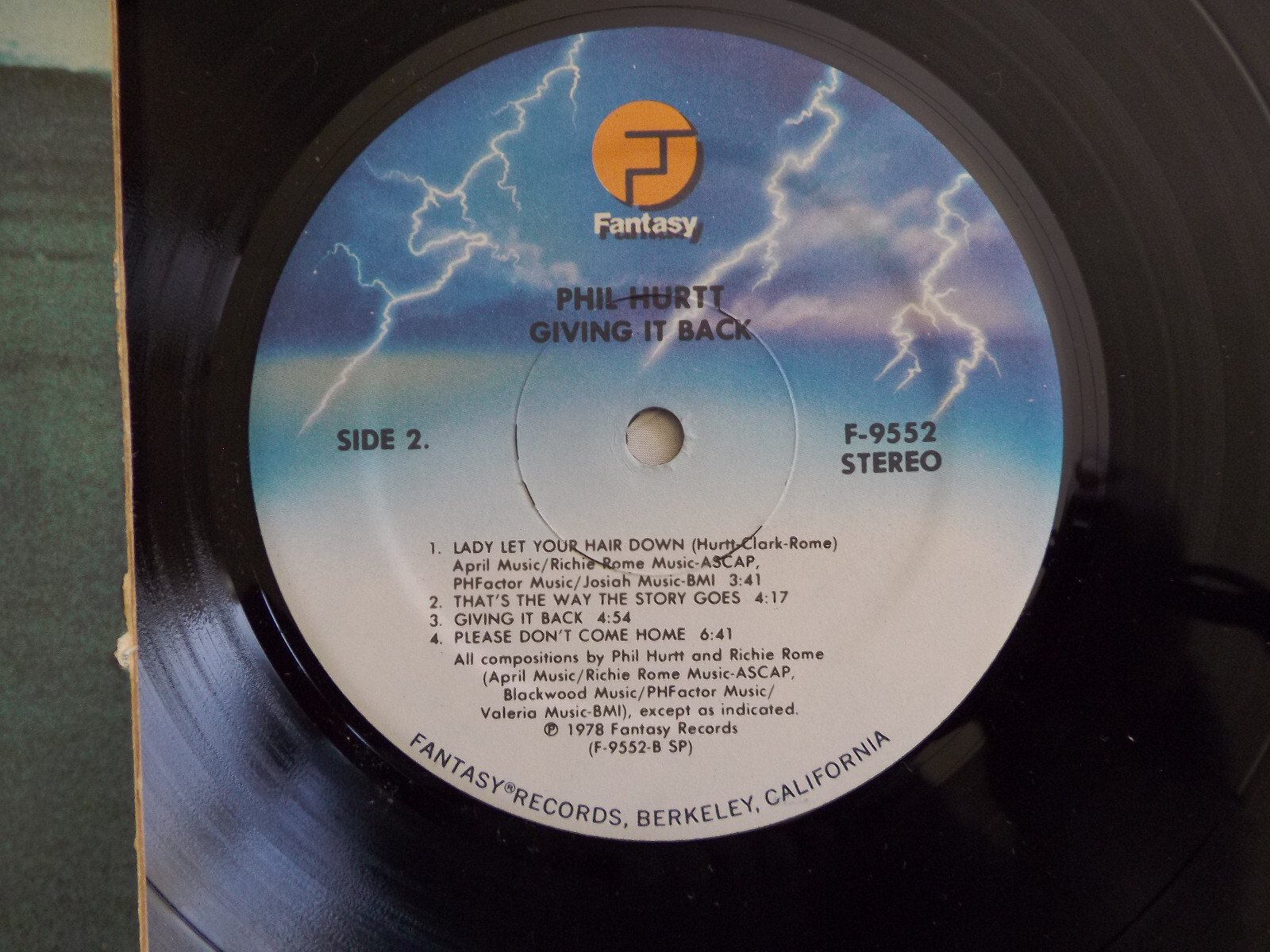 Phil Hurtt – Giving It Back, Fantasy Records F-9552, US-LP (1978), Bild 2