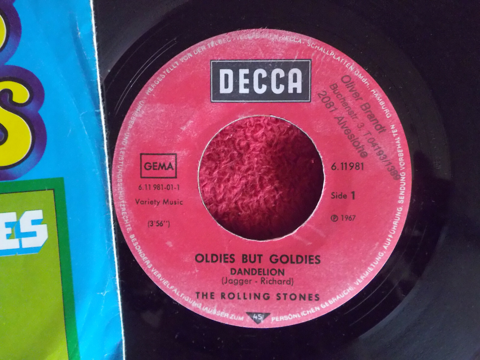 The Rolling Stones – Dandelion / We Love You | Decca 6.11 981, Deutschland, Bild 2