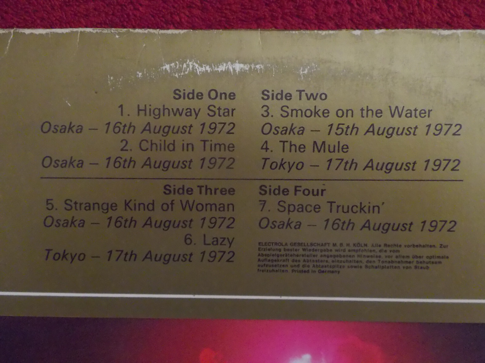 Deep Purple – Made in Japan (deutsche Doppel-LP, 1972), Bild 6