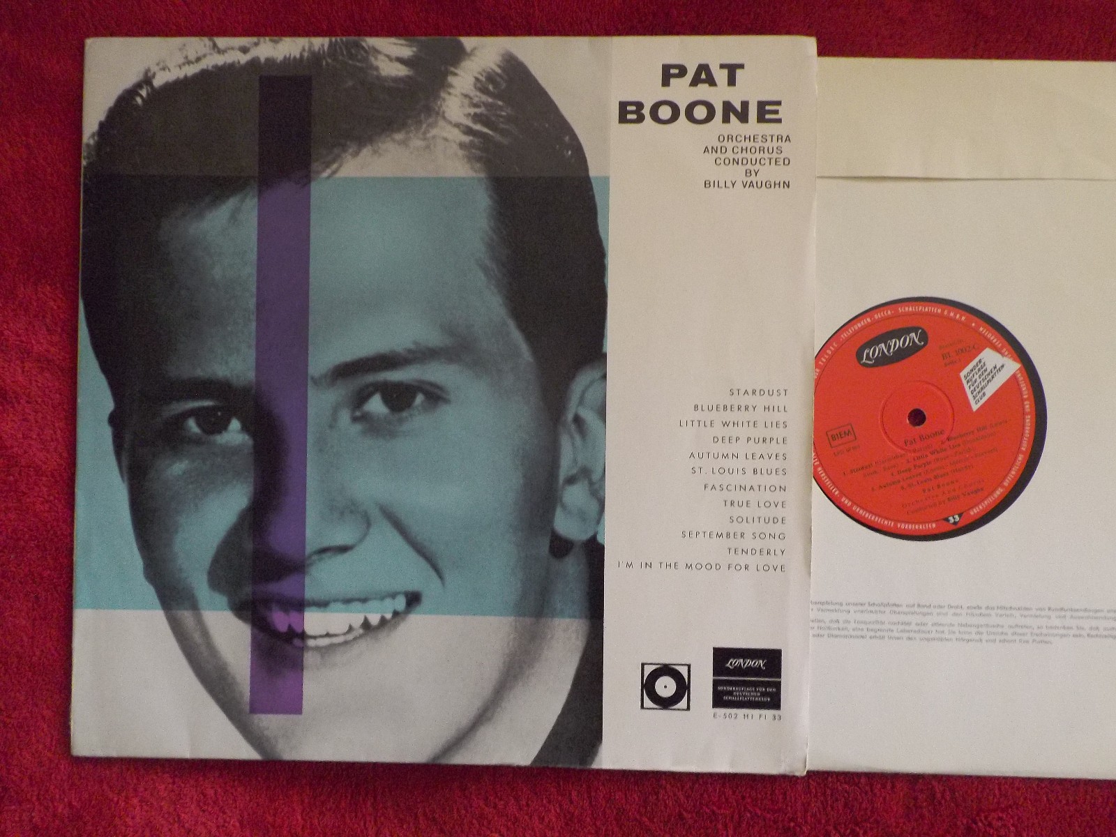 Pat Boone – Pat Boone, London Records E- 502 / BL 1002 C