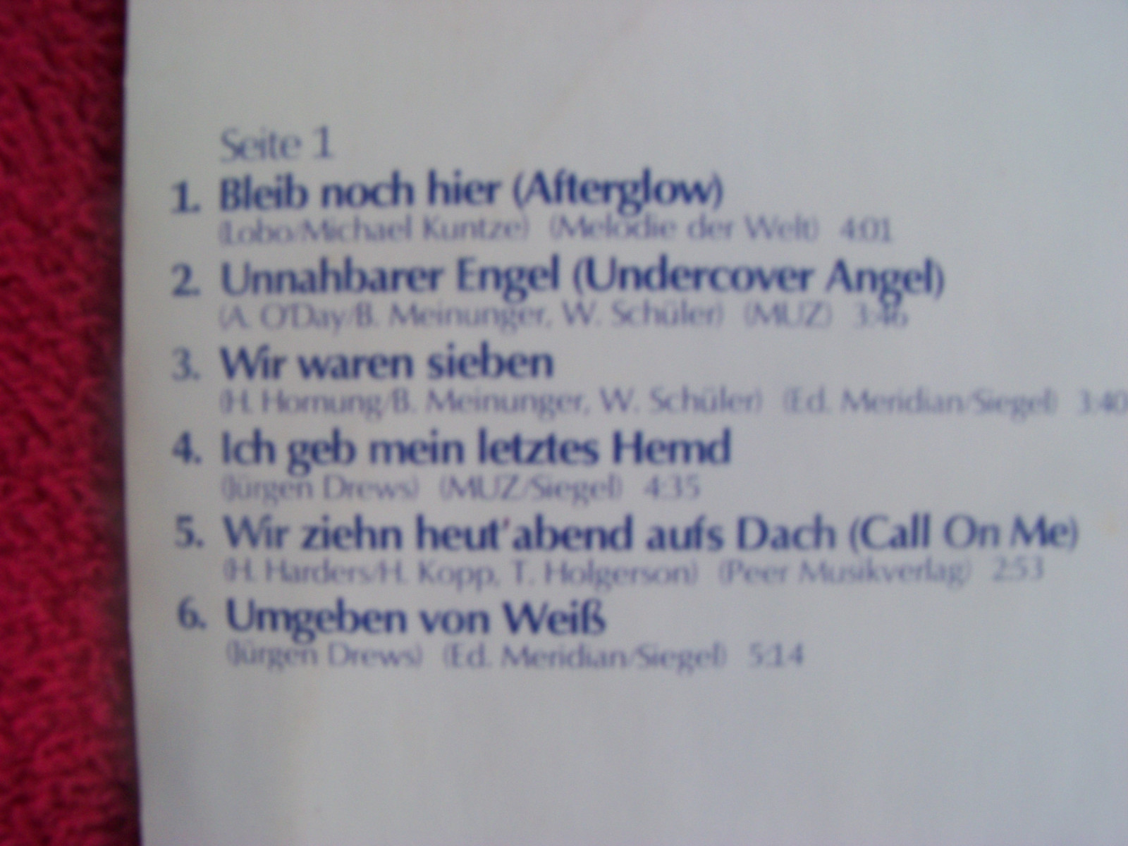 Jürgen Drews – Heute | LP, Warner Bros. / WEA Records, 1978, Bild 3