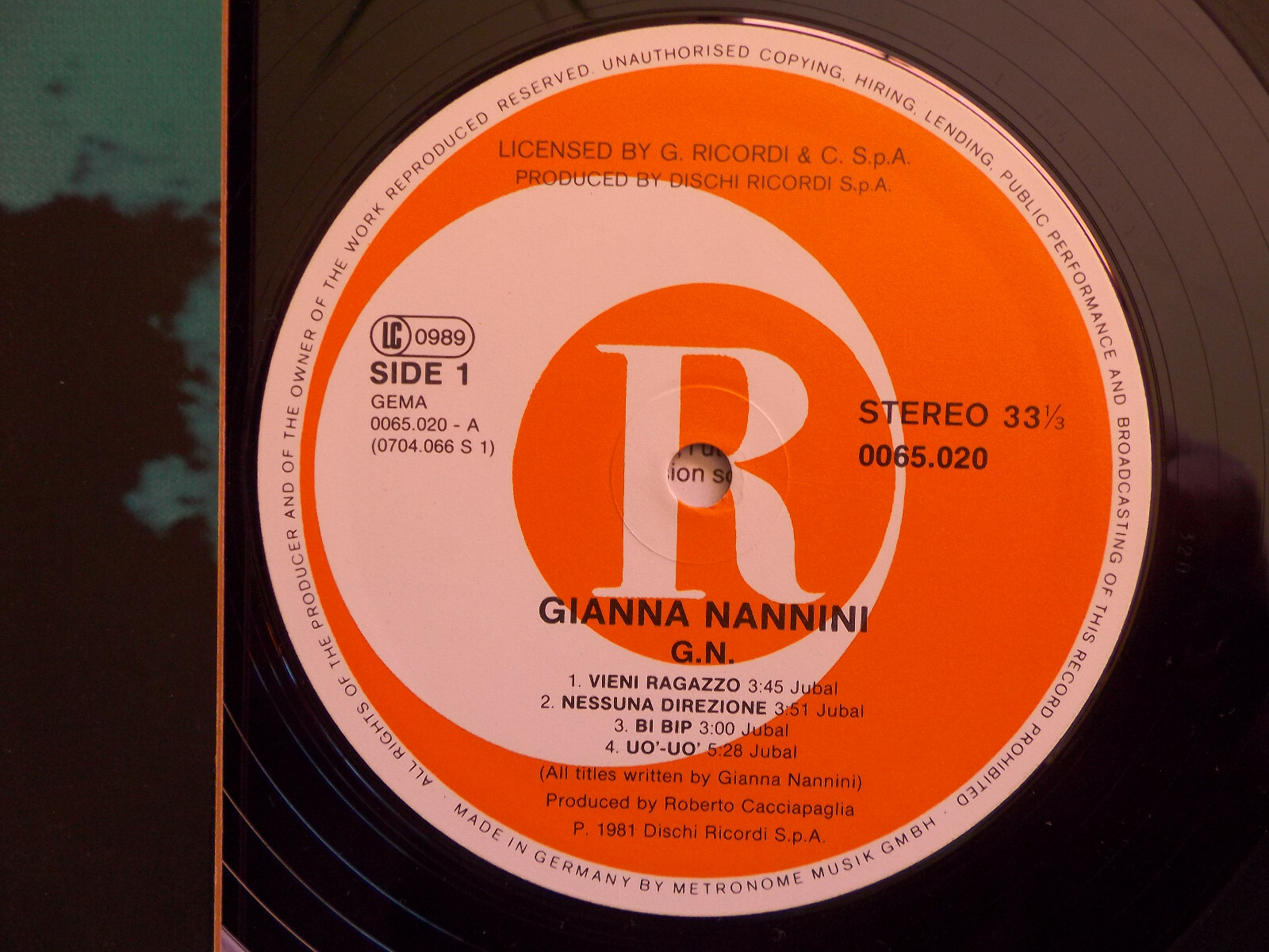 Gianna Nannini – G.N. | Dischi Records, LP, 1981, Bild 2