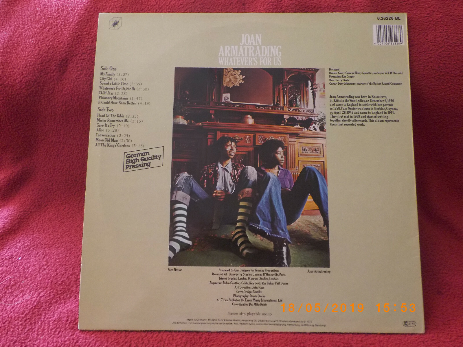 Joan Armatrading – Whatever´s for us | Cube Records, LP, Deutschland, 1972, Bild 2